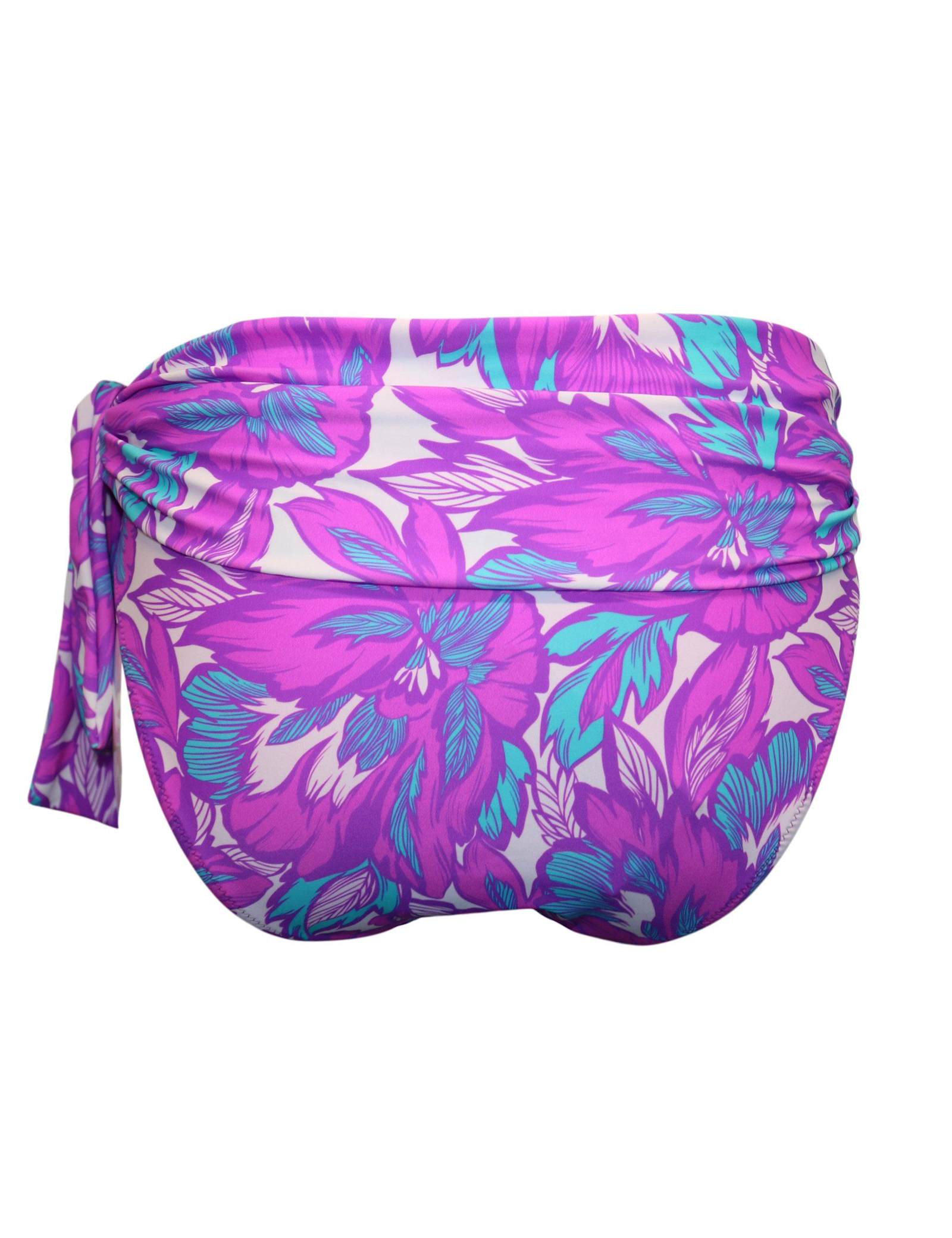 Ocean Breeze Leaf Print High Waisted Bikini Bottoms - image 3
