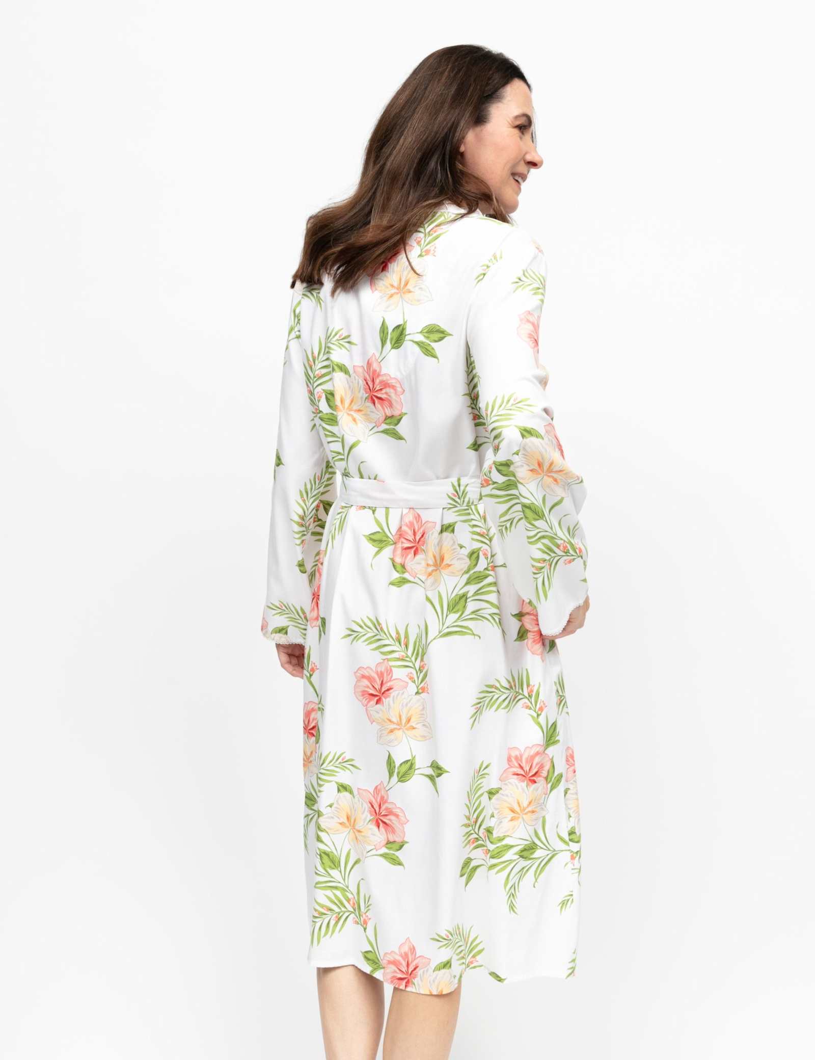 Cotton Rich Floral Print Dressing Gown - image 3