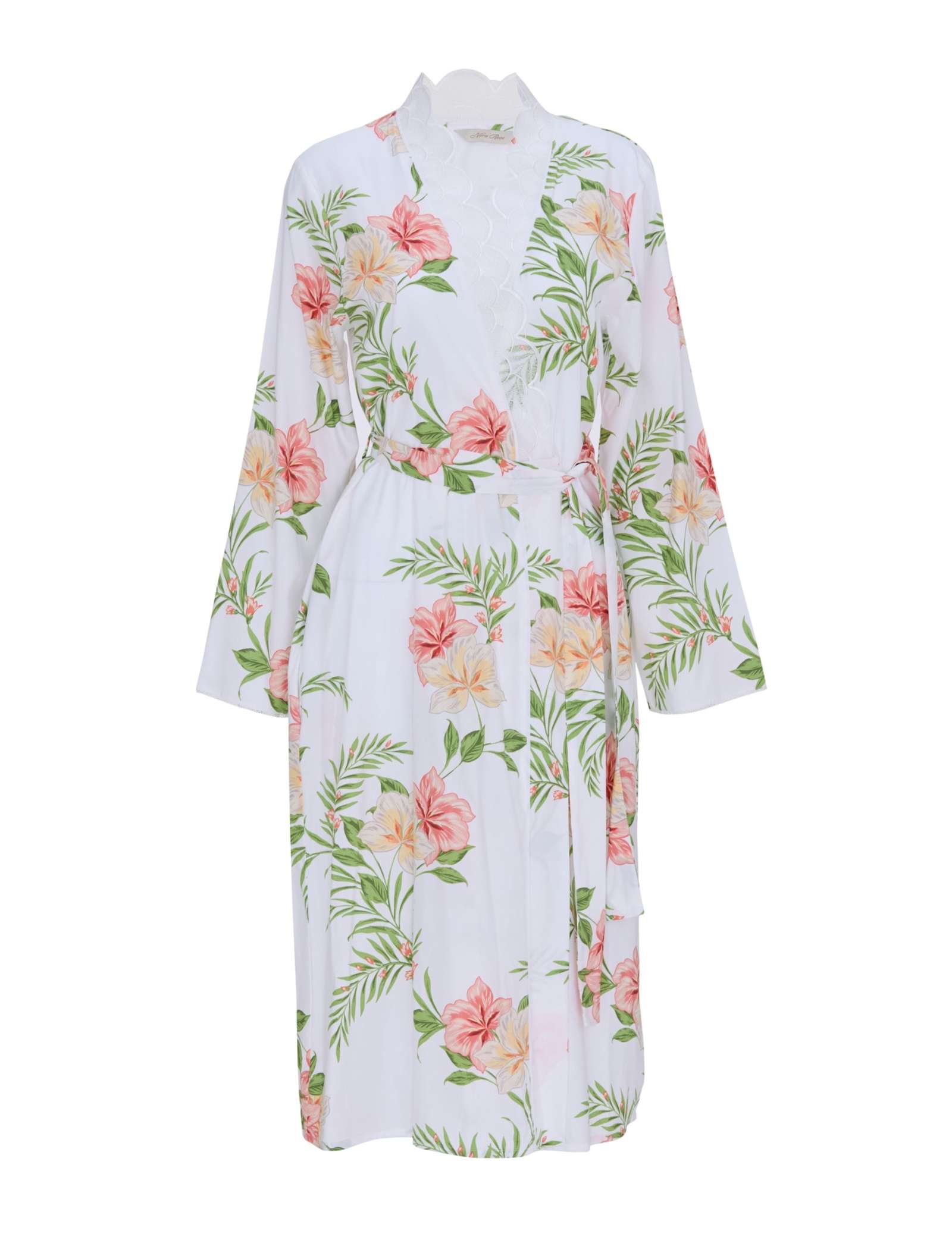 Cotton Rich Floral Print Dressing Gown - image 1