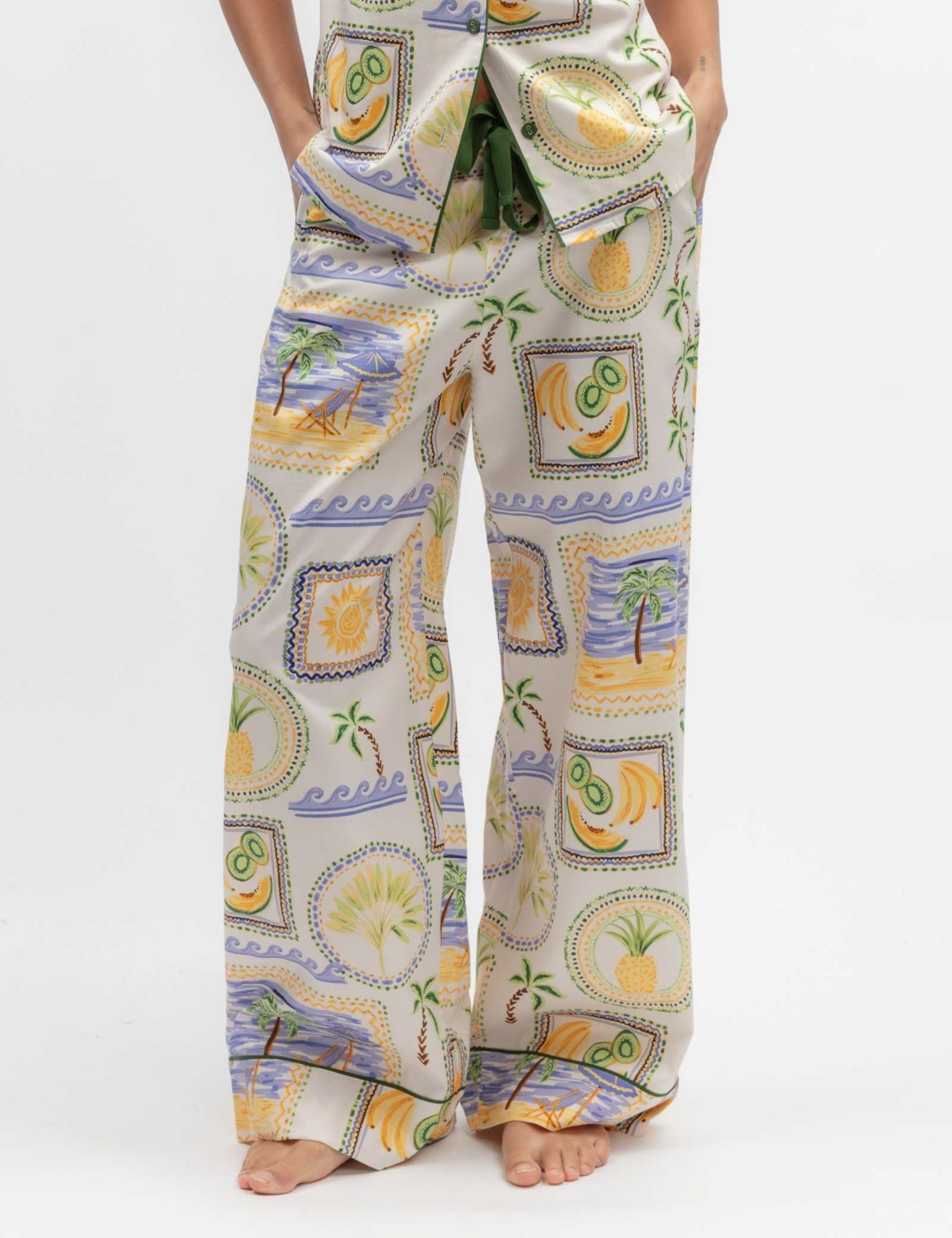 Cotton Modal Postcard Print Pyjama Bottoms - image 4