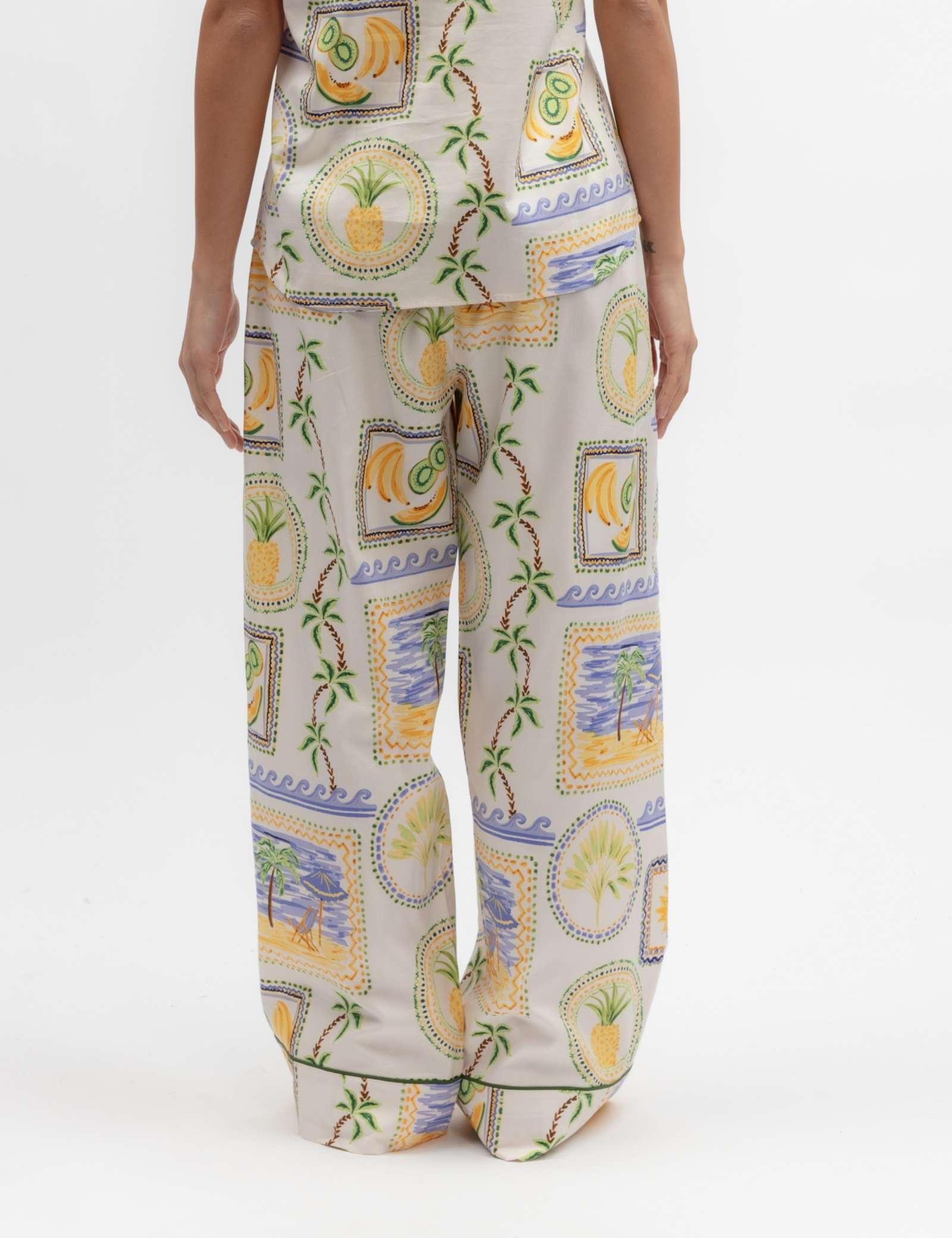 Cotton Modal Postcard Print Pyjama Bottoms - image 3