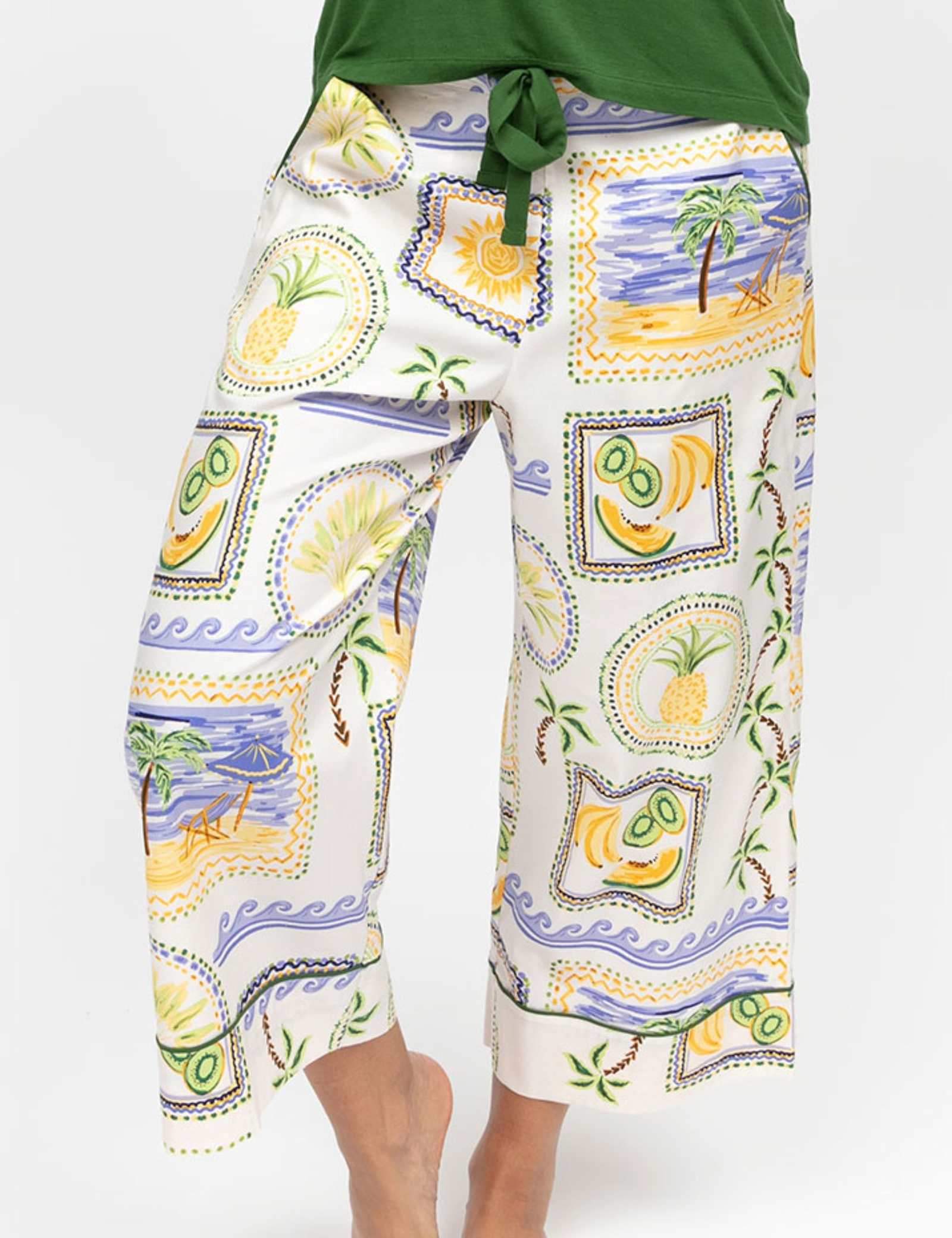 Cotton Modal Postcard Print Pyjama Bottoms - image 5