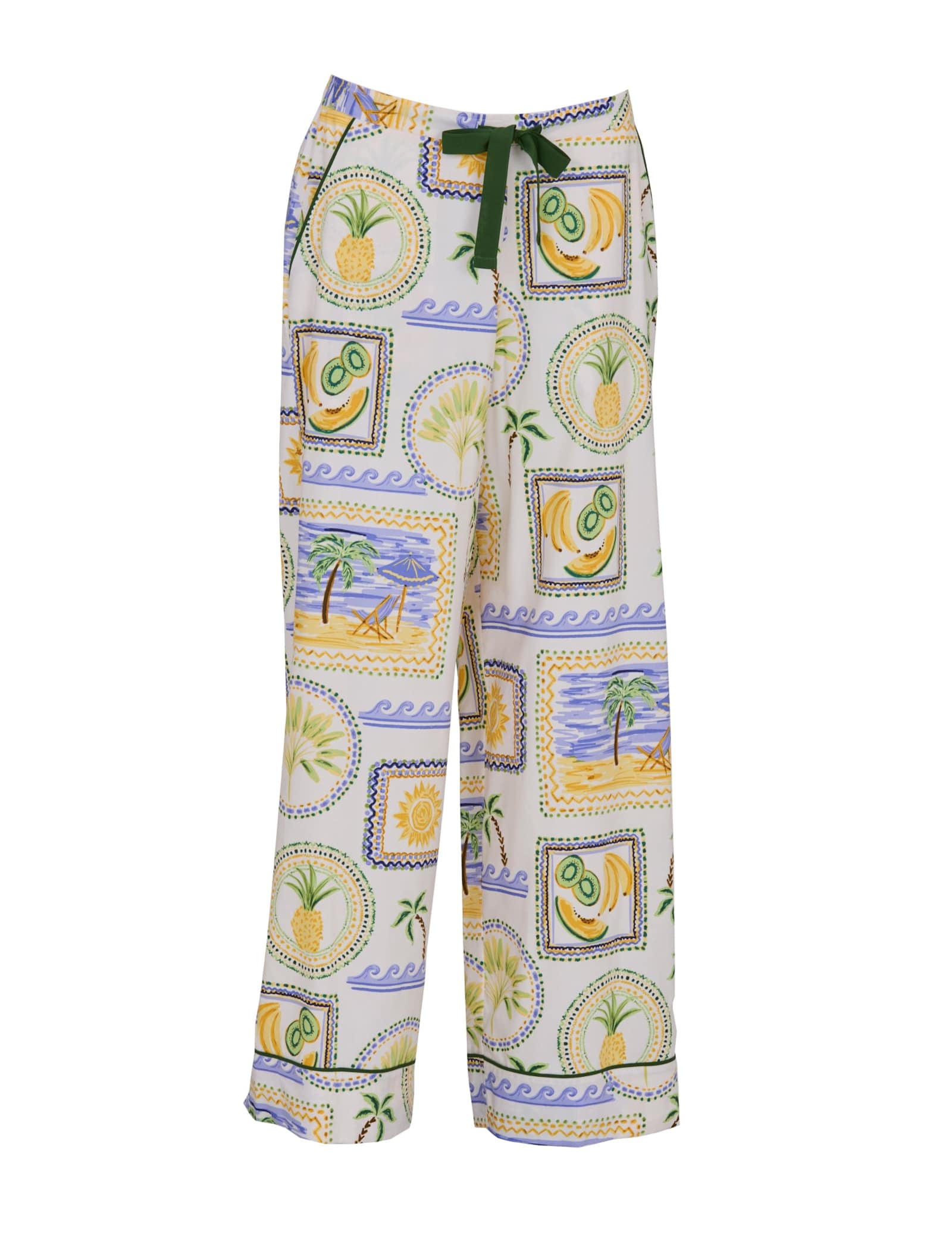 Cotton Modal Postcard Print Pyjama Bottoms - image 1