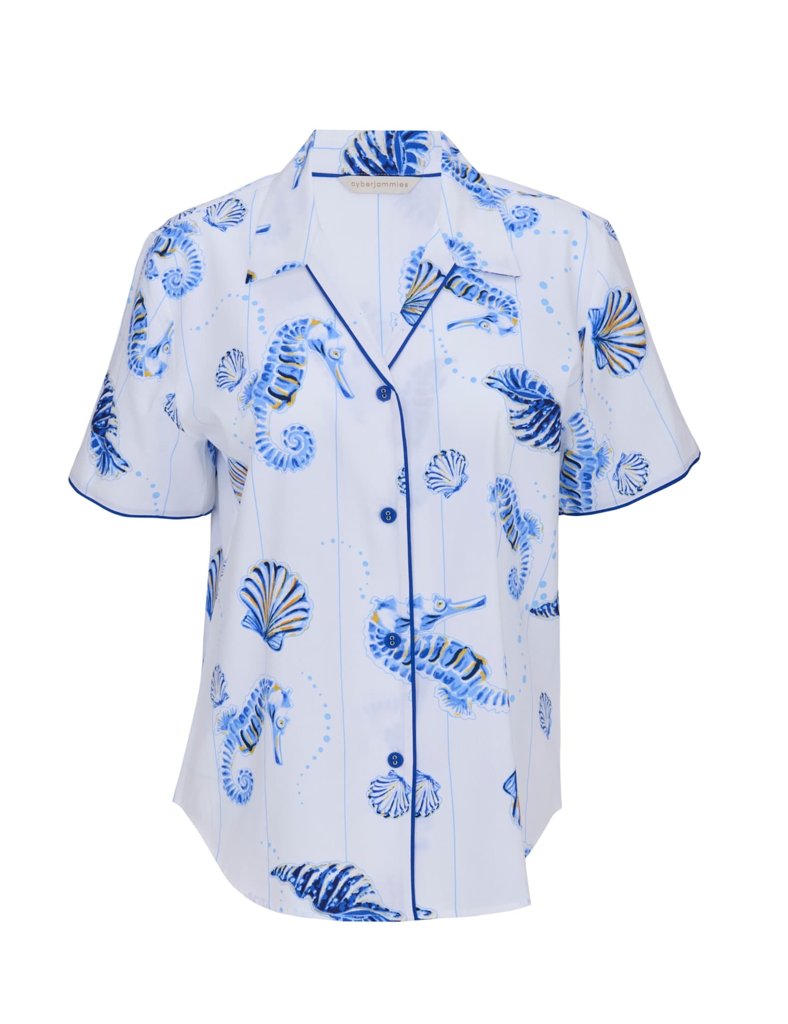 Cotton Modal Sea Horse Pyjama Top - image 1