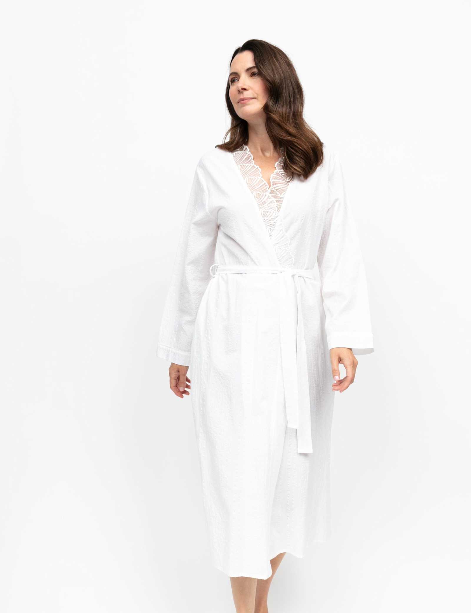 Cotton Rich Shadow Stripe Dressing Gown - image 4