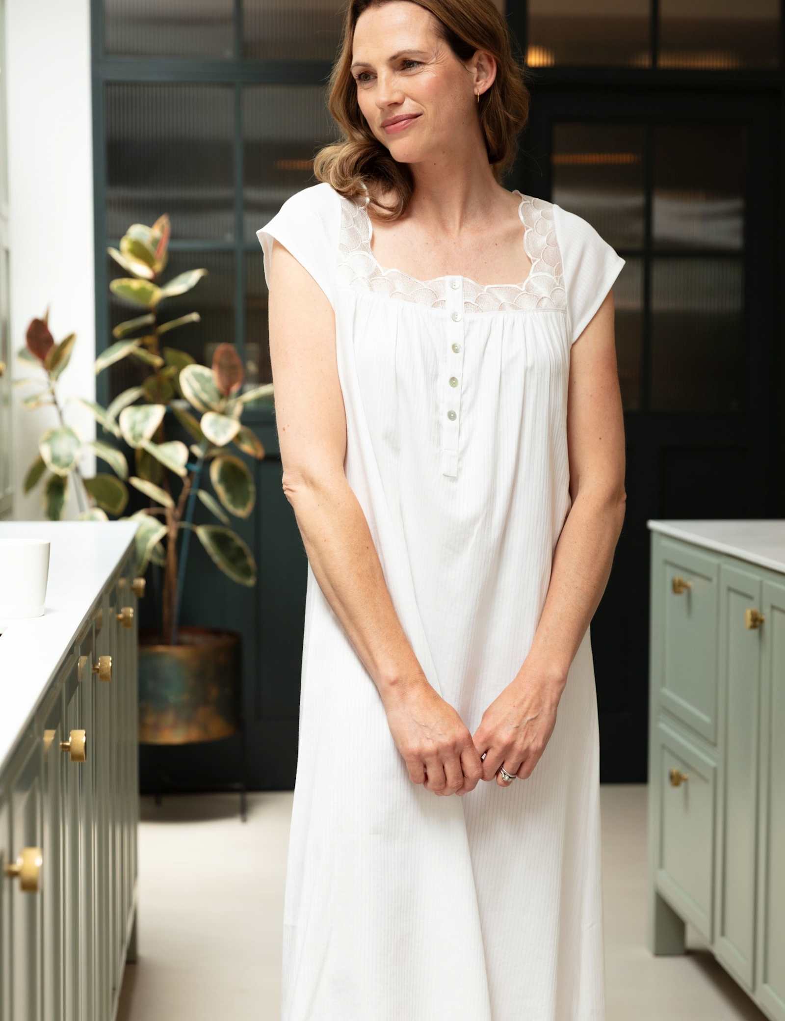 Cotton Modal Shadow Stripe Nightdress - image 2