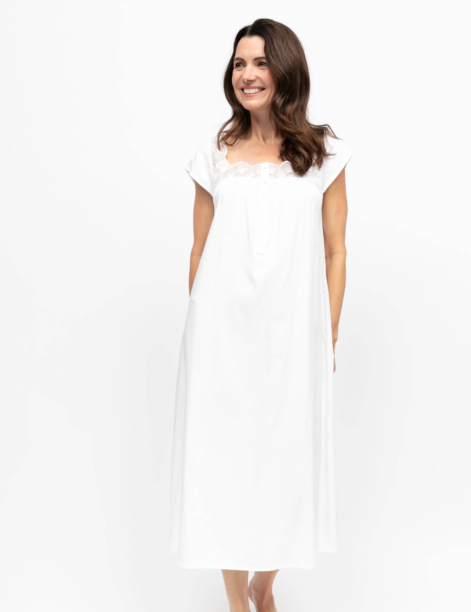 Cotton Modal Shadow Stripe Nightdress - image 3