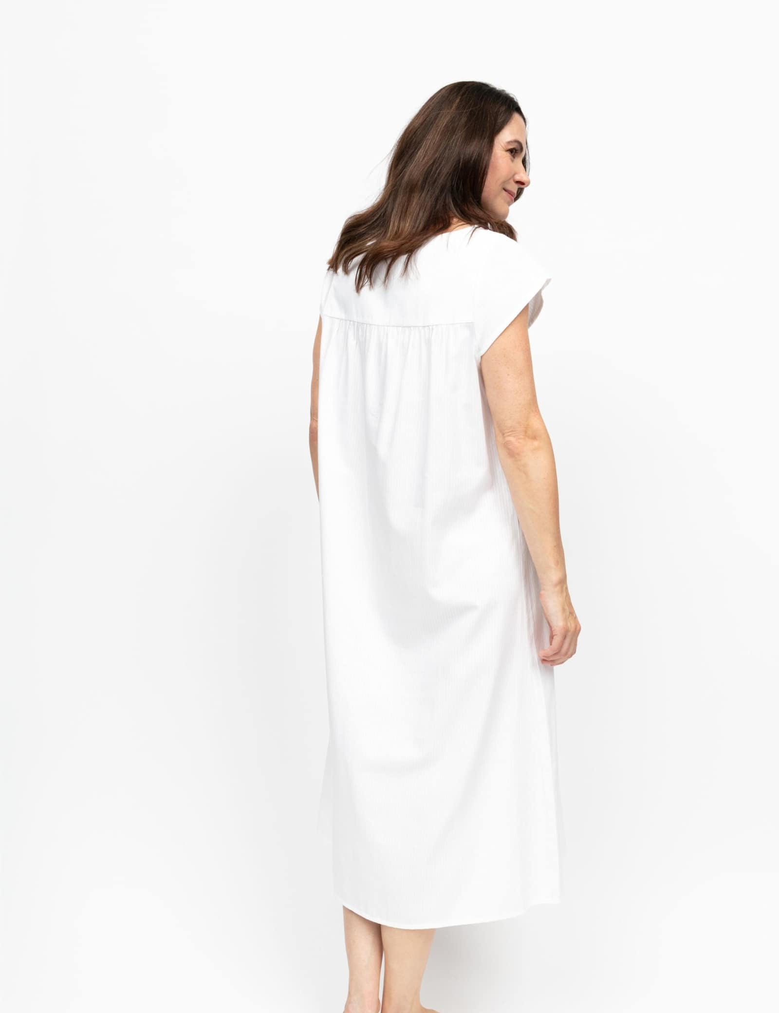 Cotton Modal Shadow Stripe Nightdress - image 4