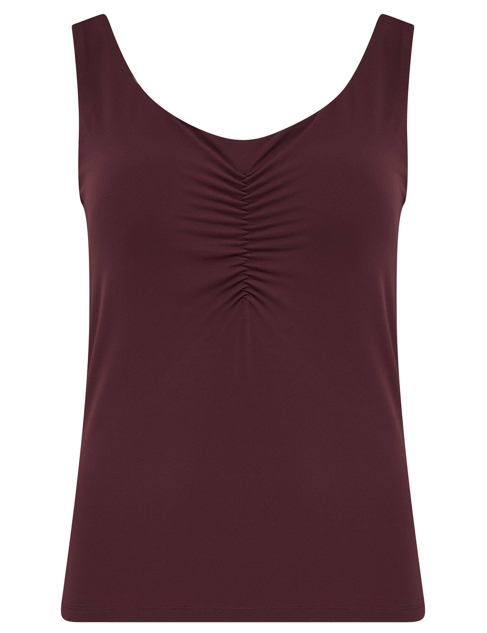 Scoop Neck Ruched Hidden Support Non Wired Vest Top - image 1