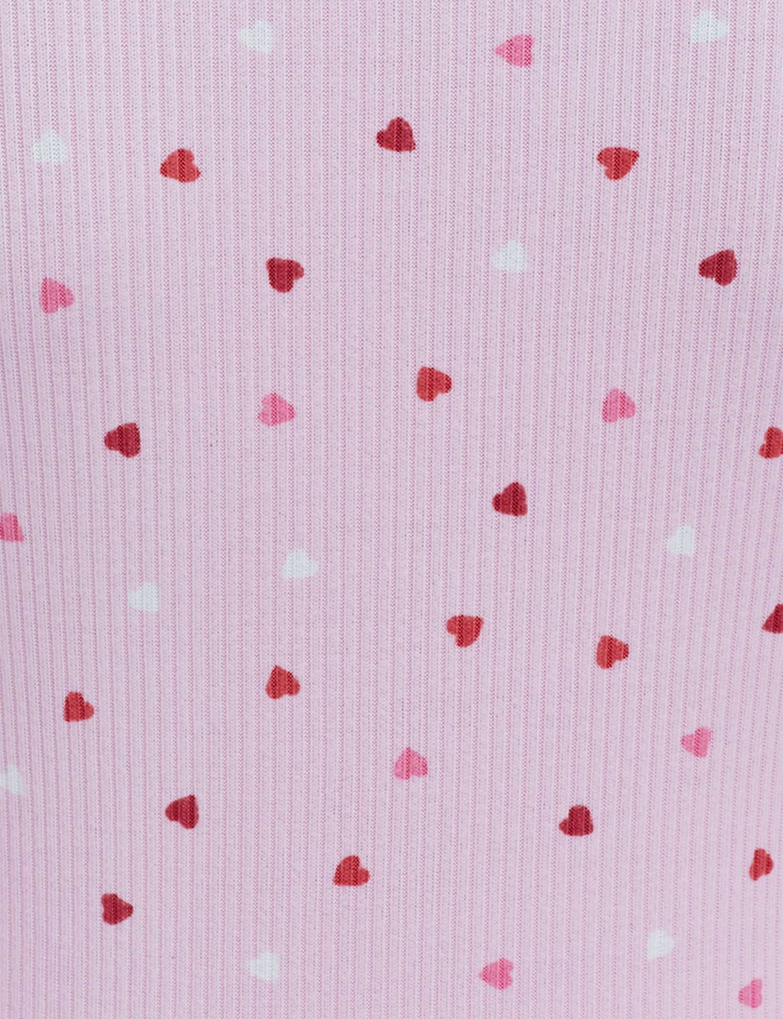 Valentines Ribbed Heart Print Henley Pyjama Set - image 2