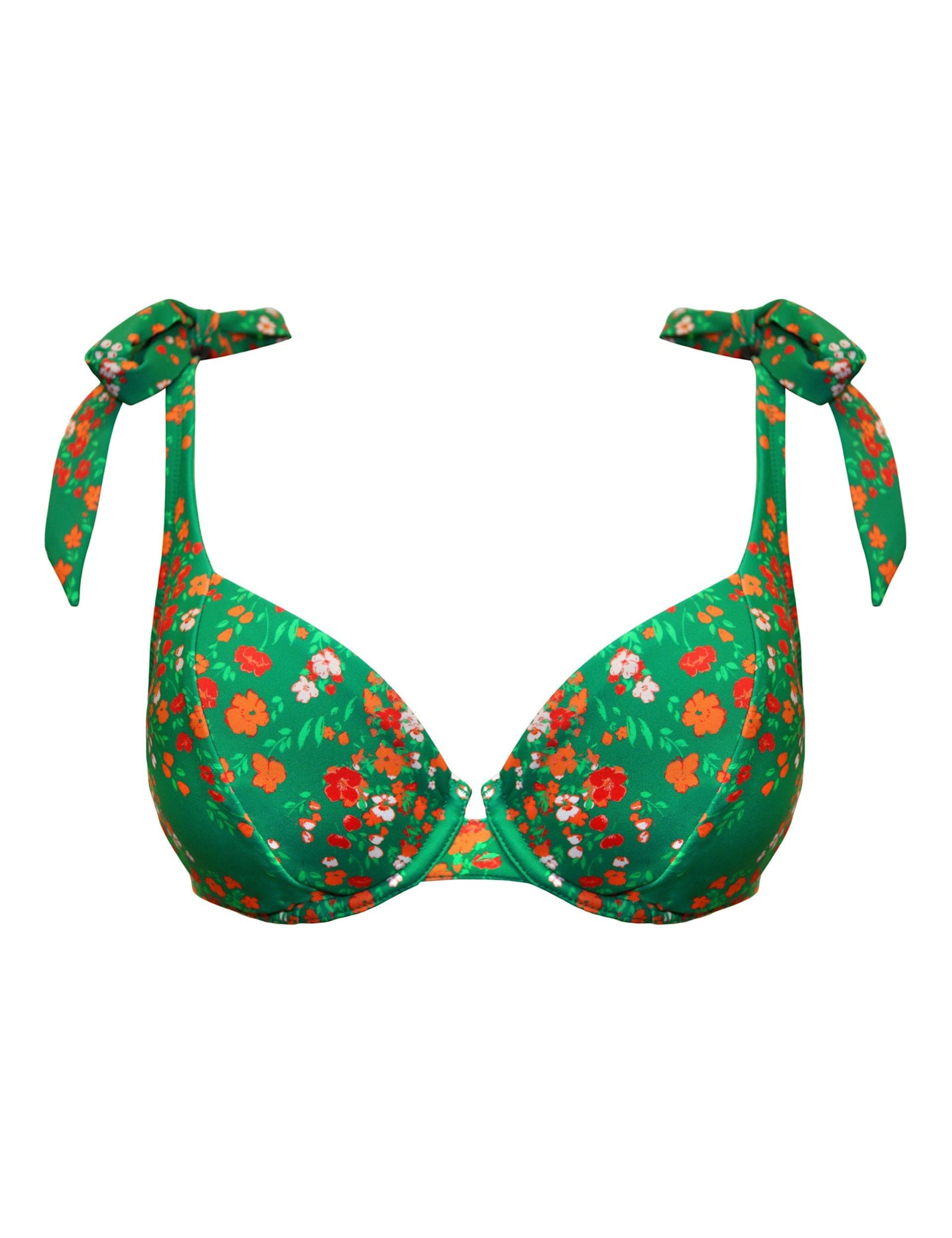 Rosa Cove Wired Tie Detail Plunge Bikini Top (C-G) - image 1