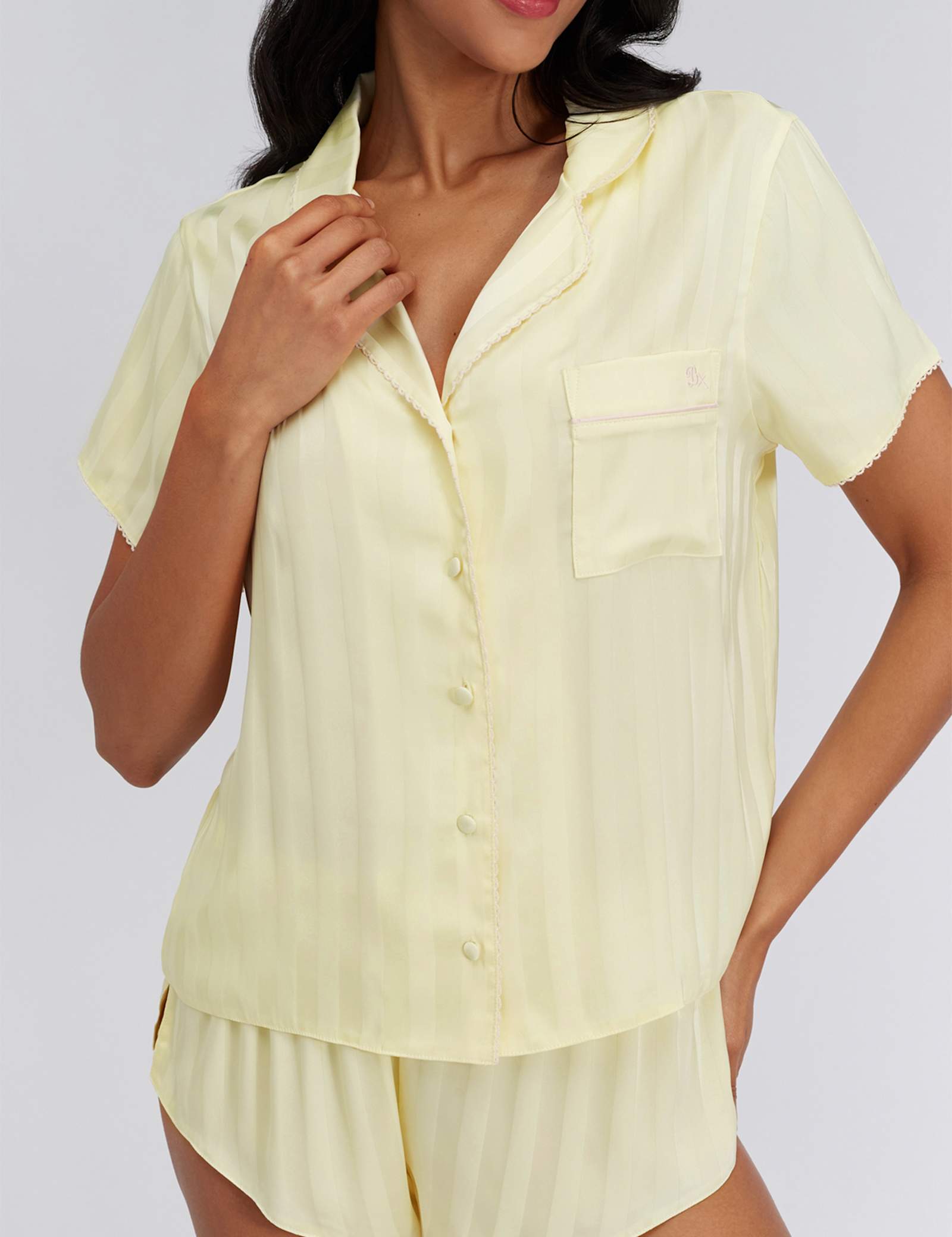 Satin Striped Short Pyjama Set - image 4