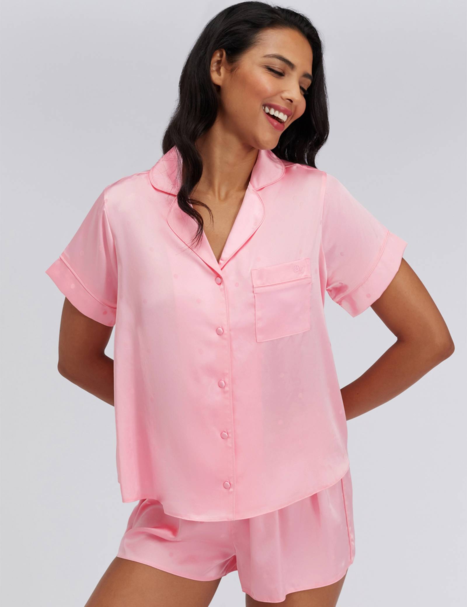 Satin Polka Dot Short Pyjama Set - image 1