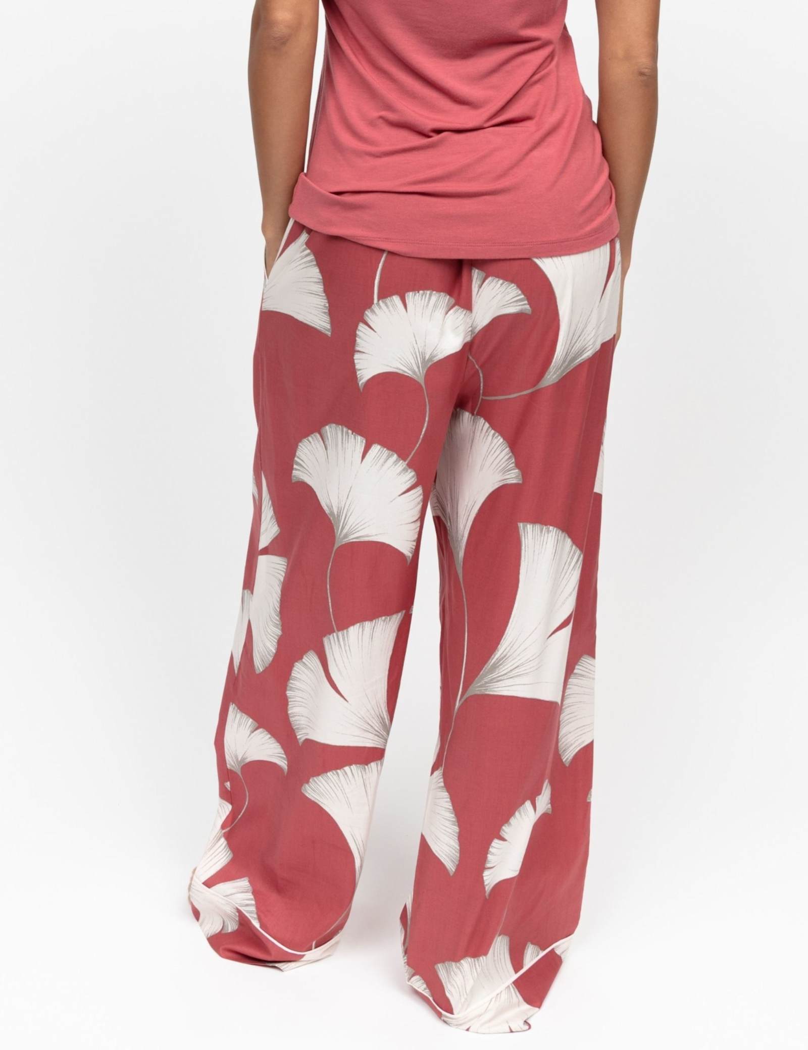Cotton Modal Leaf Wide Leg Pyjama Bottoms - image 3
