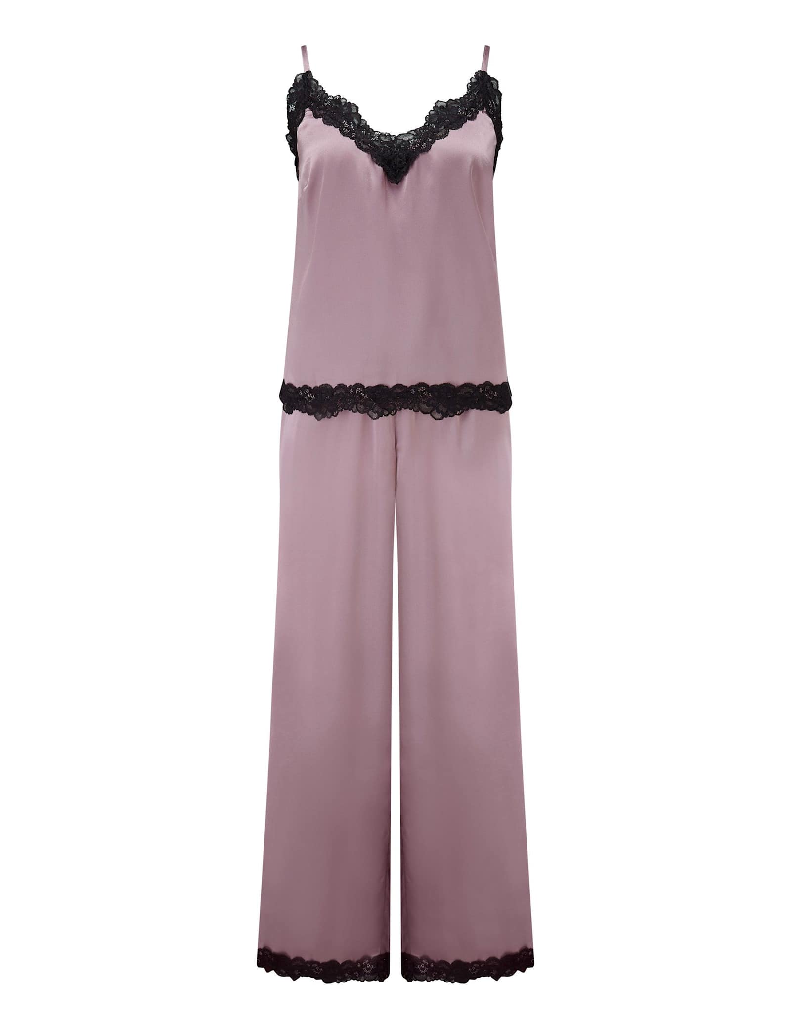 Dusk Satin Lace Trim Pyjama Set - image 1