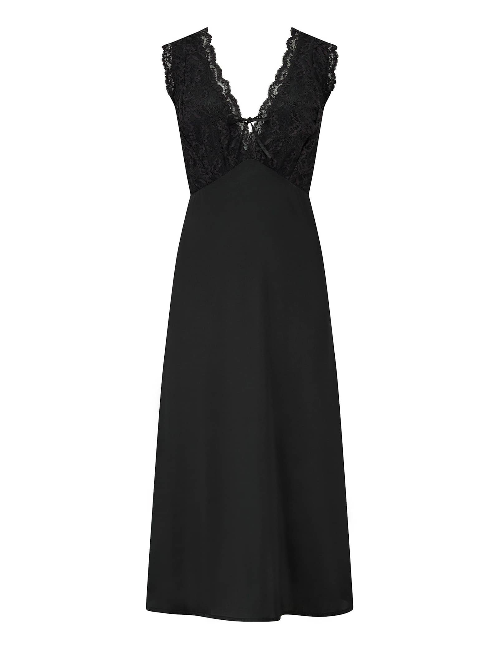 Dusk Satin & Lace Plunge Midi Chemise - image 1