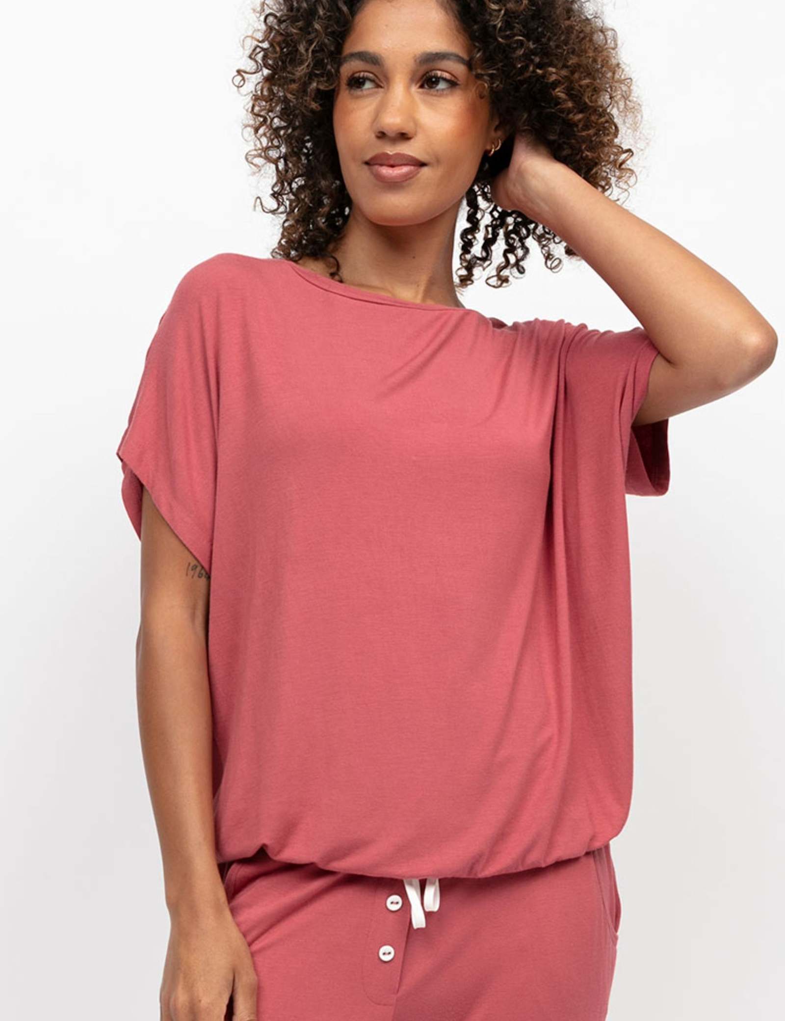 Modal Rich Jersey Cuffed Hem Pyjama Top - image 3