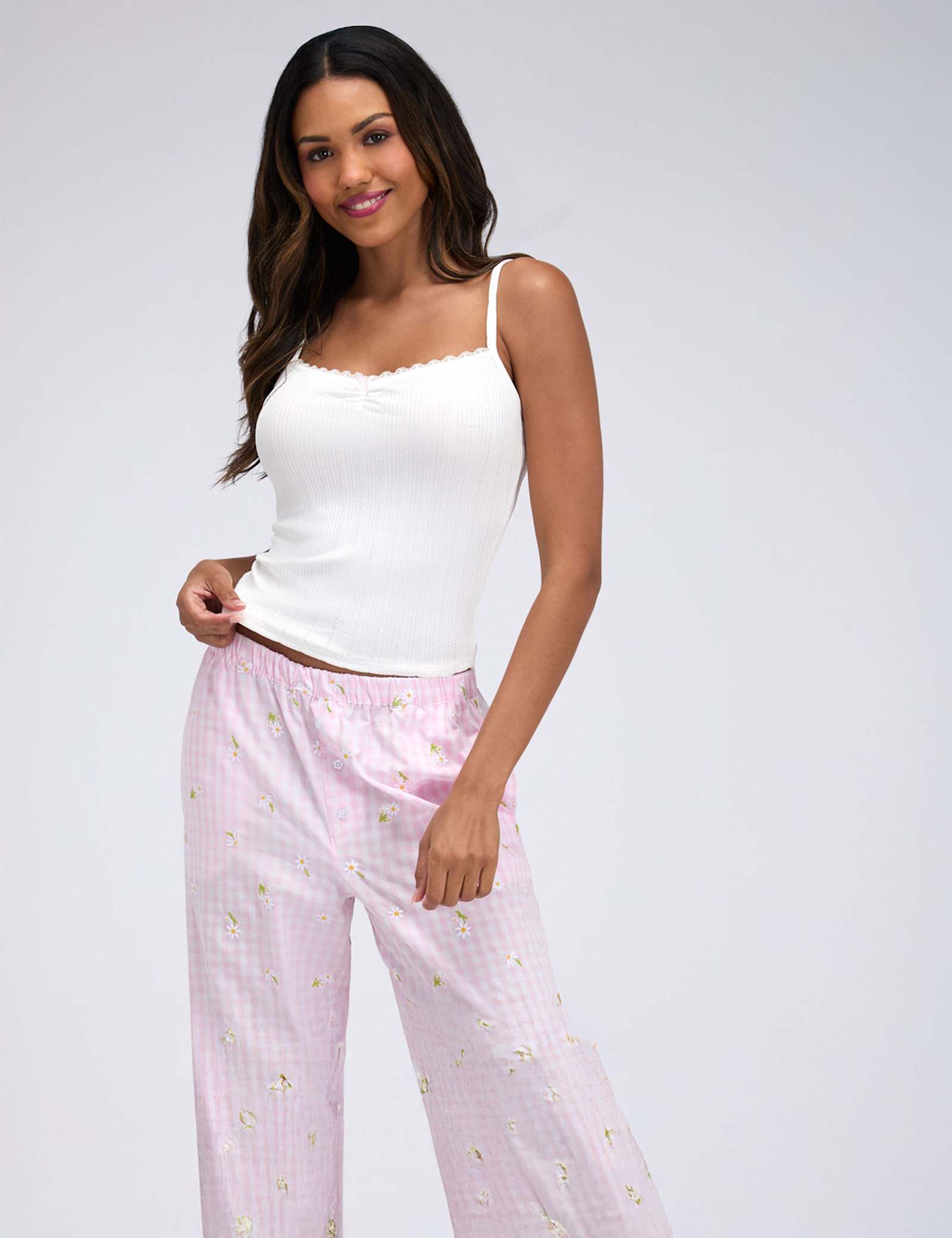 Daisy Gingham Cami Pyjama Set - image 1