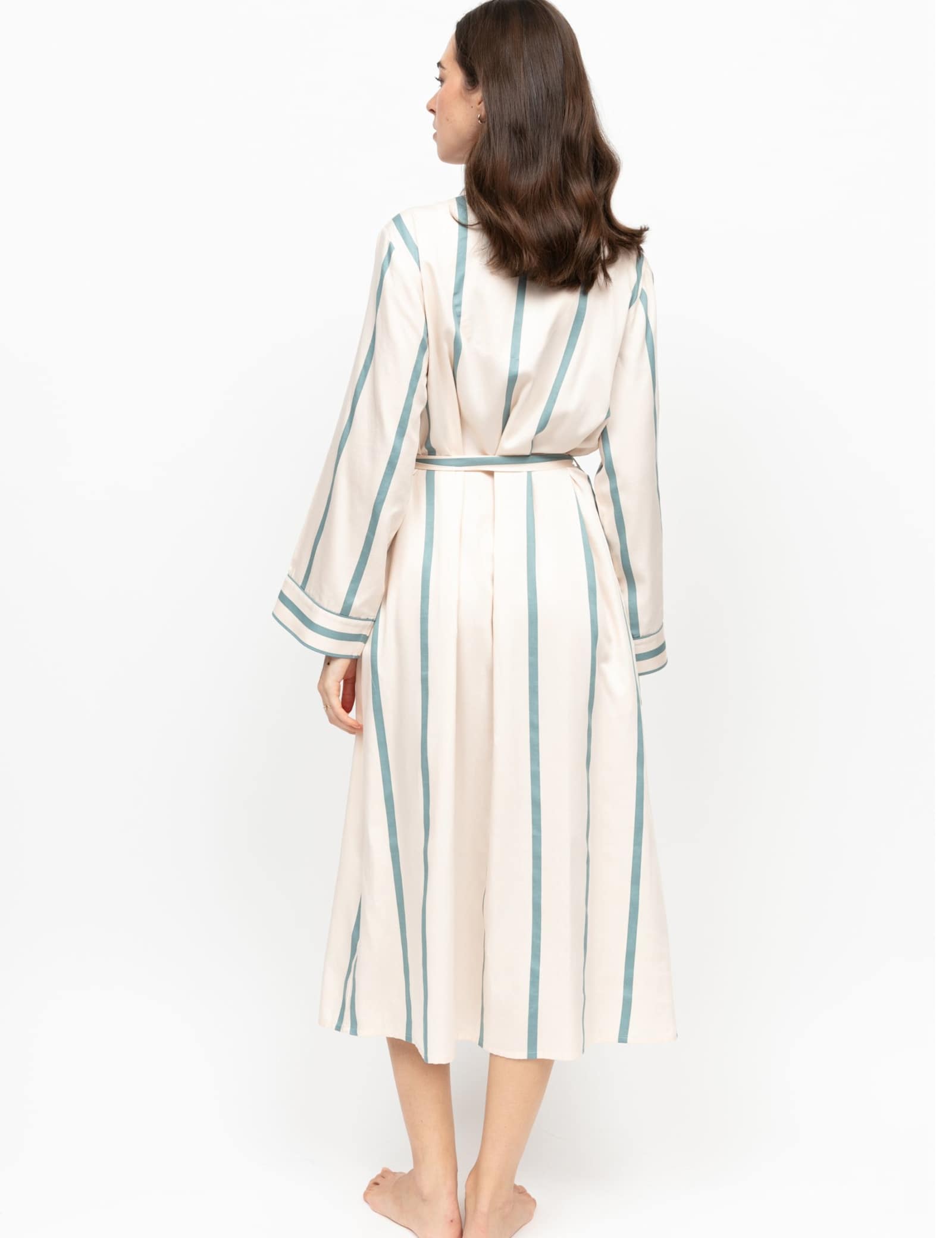 Fable And Eve Cotton Modal Striped Dressing Gown - image 3