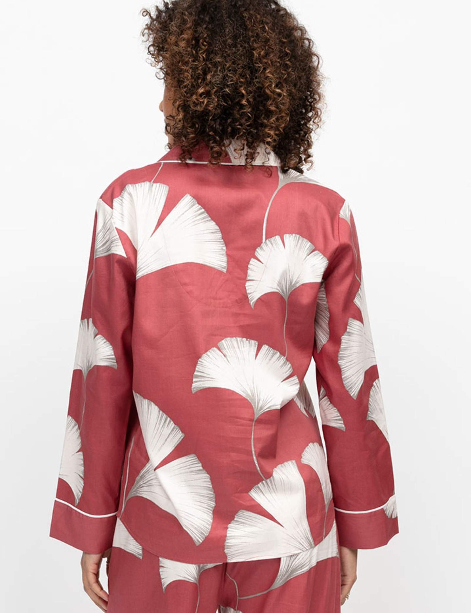 Cotton Modal Leaf Print Pyjama Top - image 3