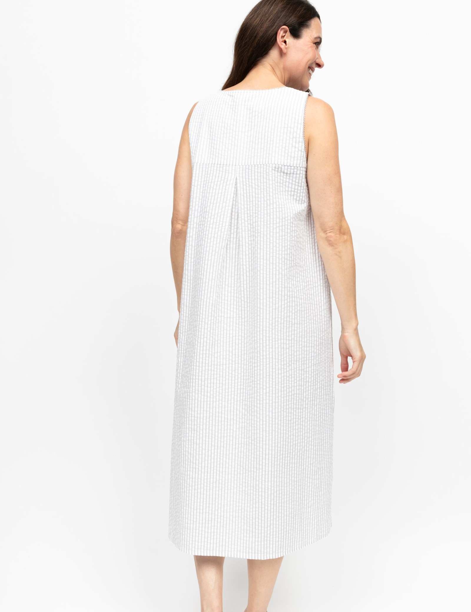 Pure Cotton Seersucker Striped Nightdress - image 3
