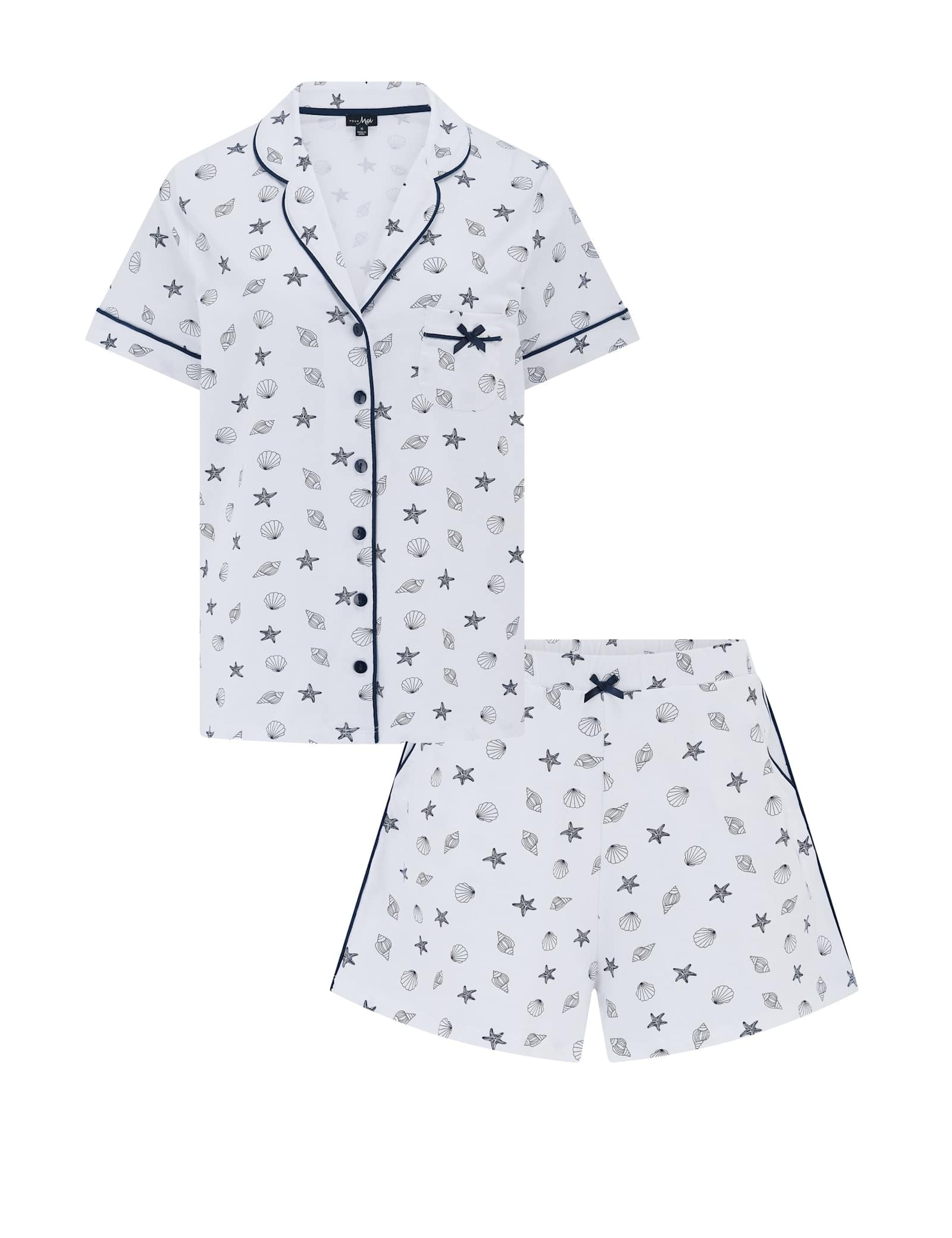 Pure Cotton Shell Print Revere Shortie Set - image 1