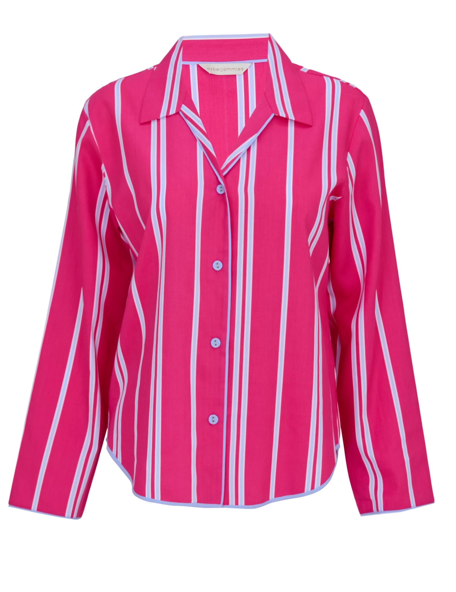 Cotton Modal Striped Revere Pyjama Top - image 1