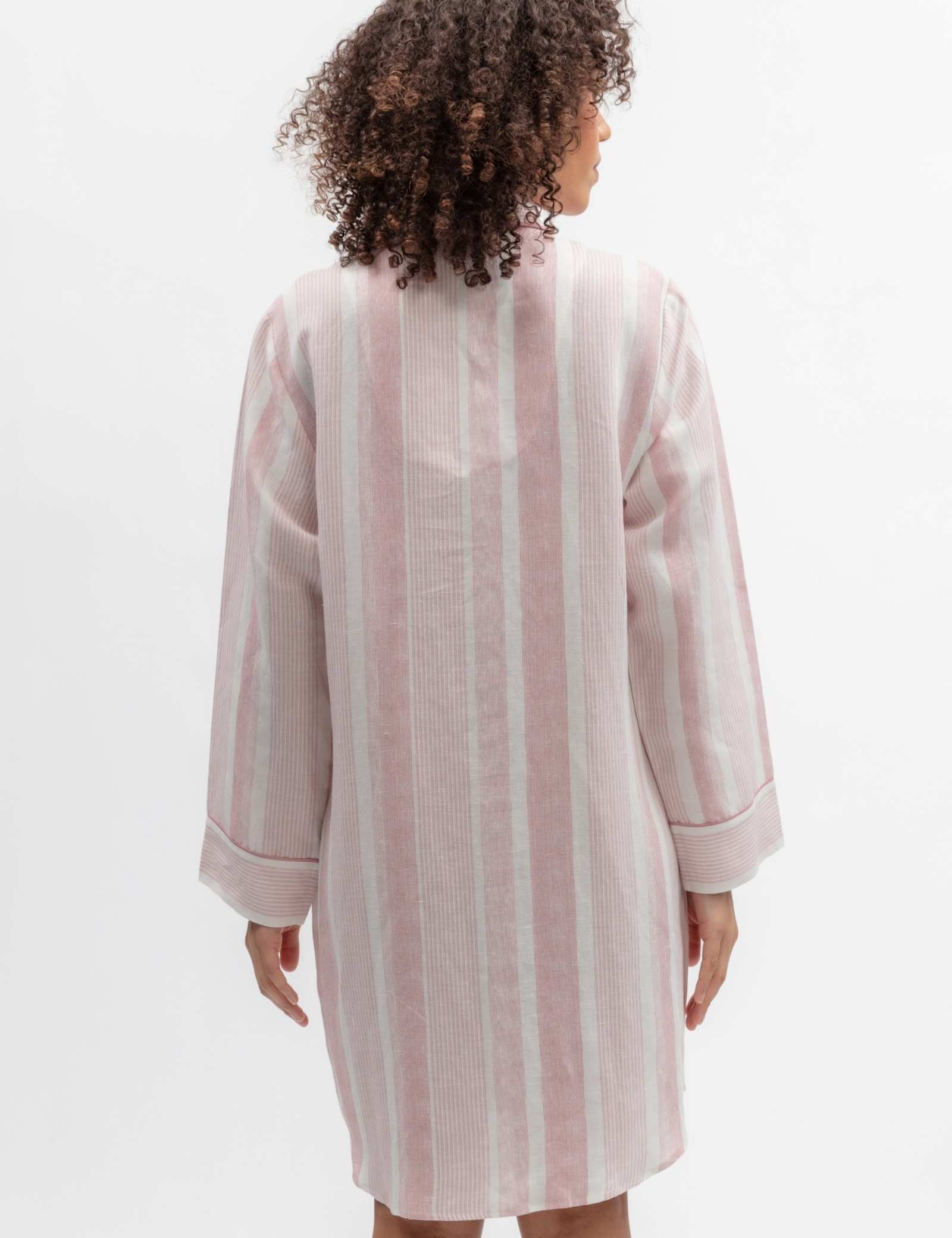 Linen Blend Striped Nightshirt - image 3