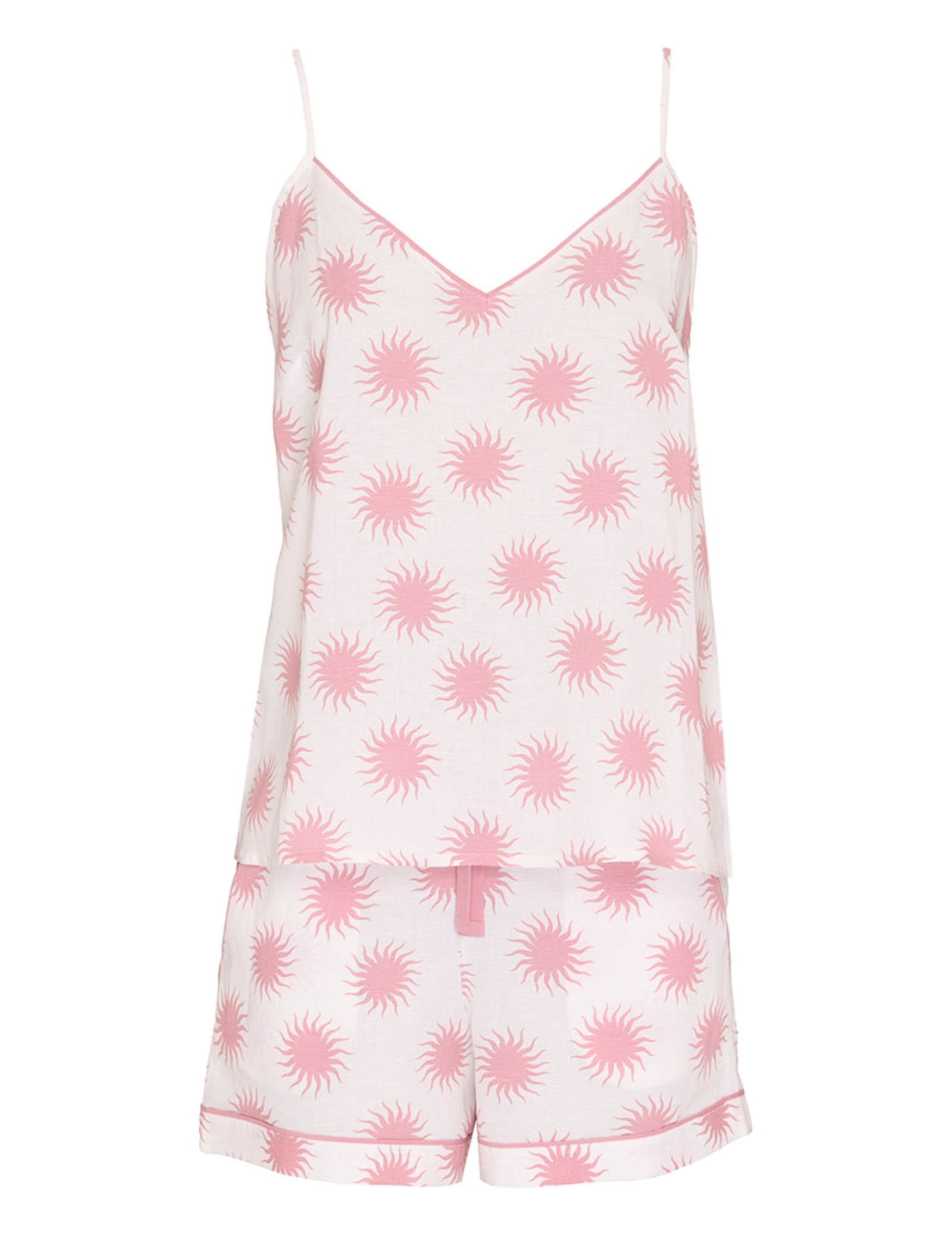 Linen Blend Sun Print Shortie Set - image 1