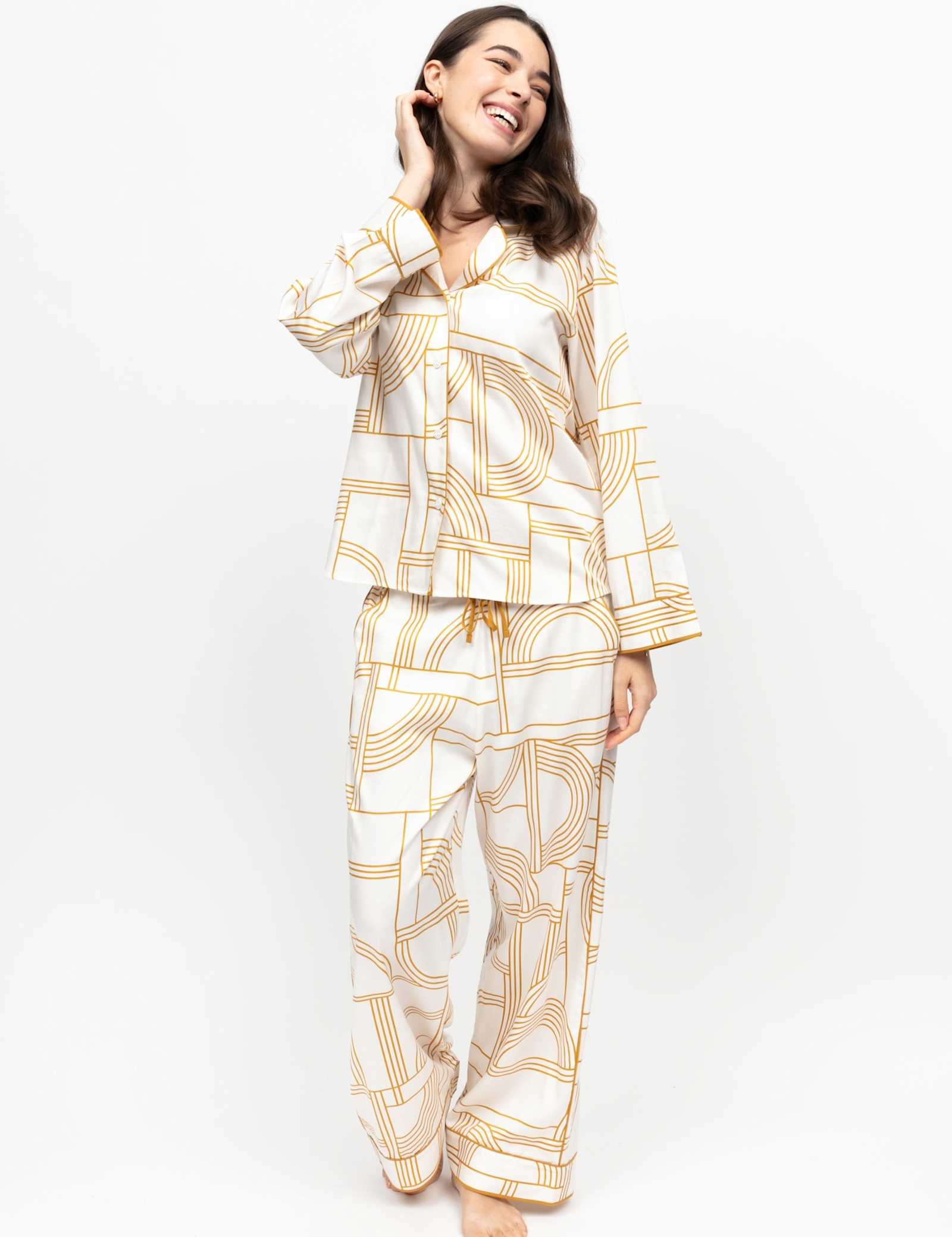 Fable and Eve Cotton Modal Geometric Wide Leg Pyjama Set - image 4