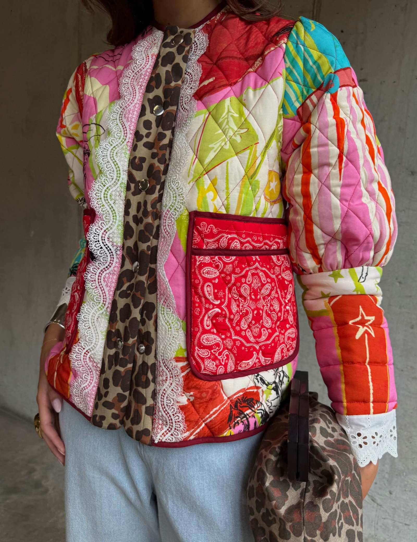 Reversible Patchwork Quilted Jacket - image 2