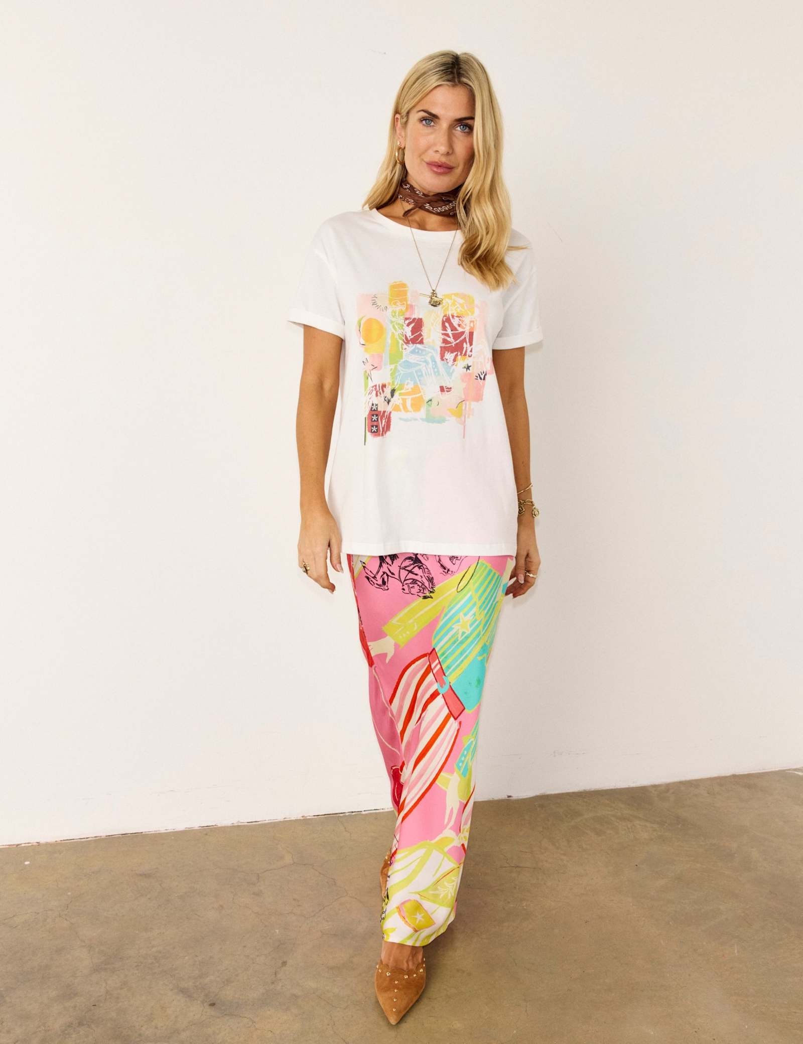 Printed Midaxi Slip Skirt - image 1