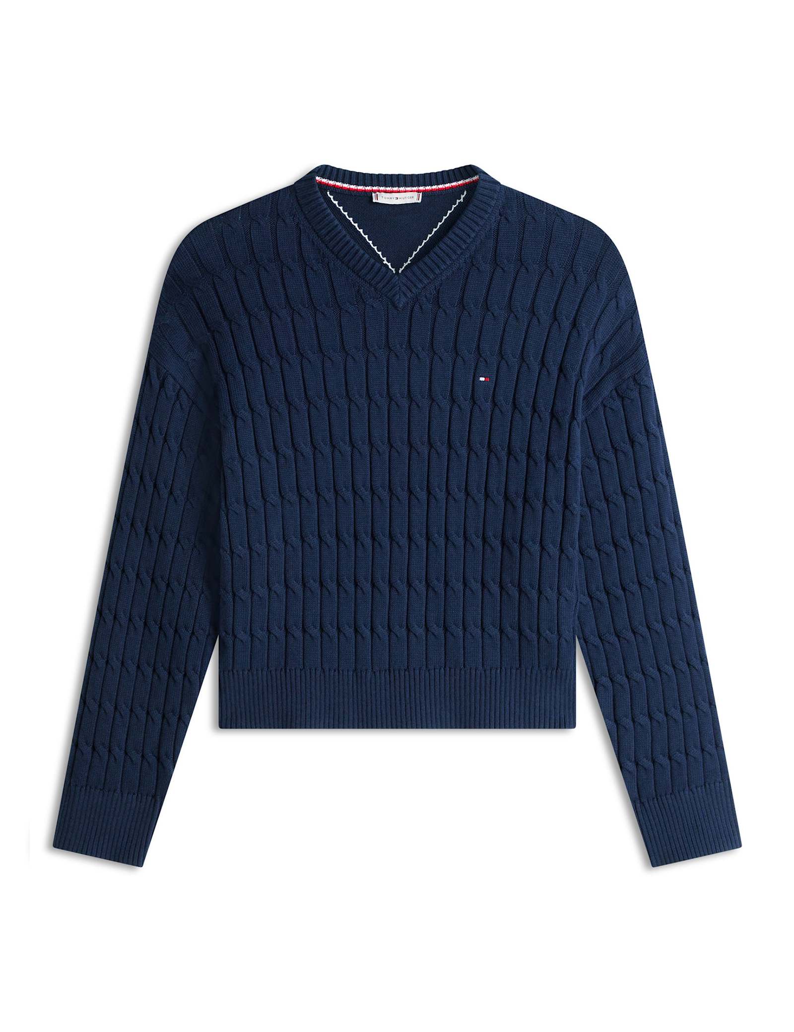 Pure Cotton Cable Knit V-Neck Jumper - image 1