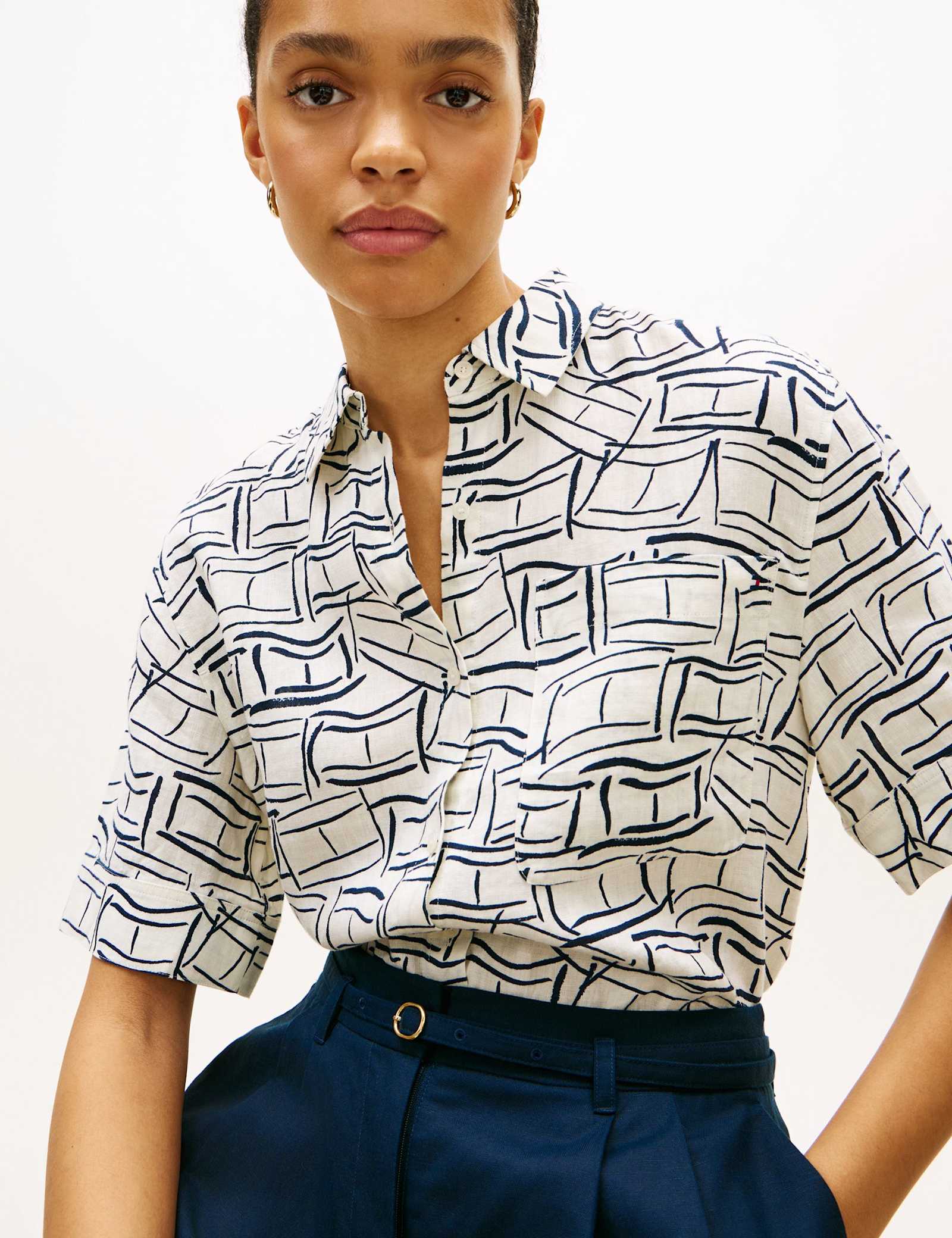 Pure Linen Printed Shirt - image 3