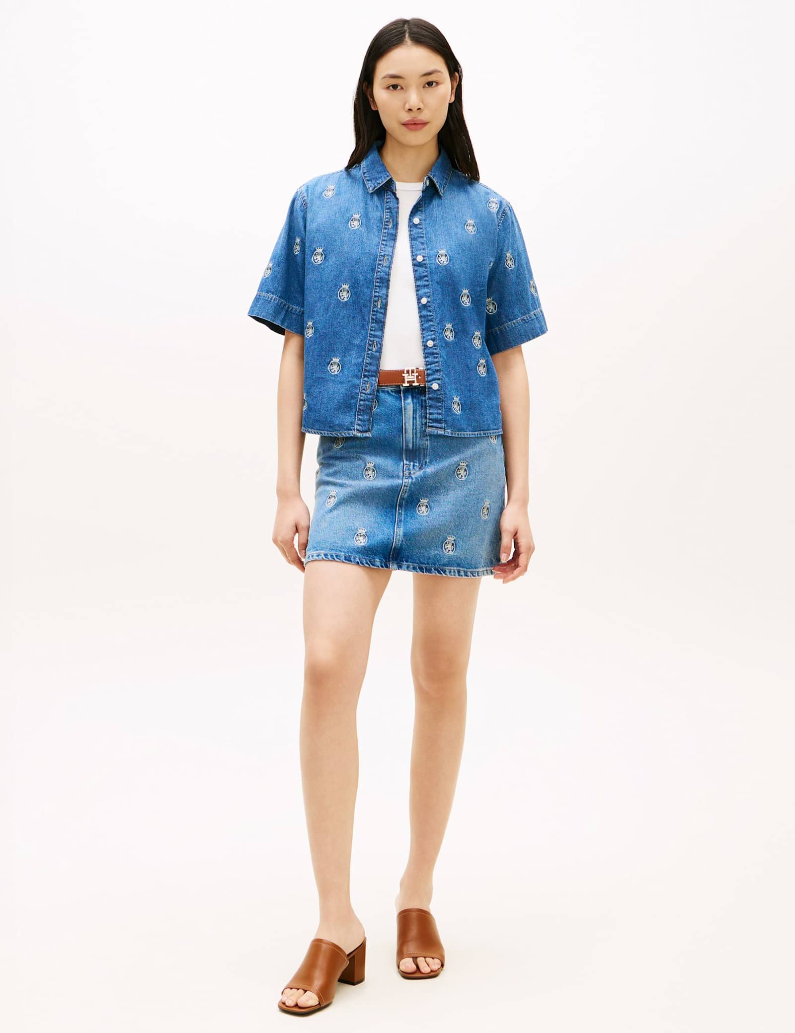 Denim Embroidered Relaxed Shirt - image 5
