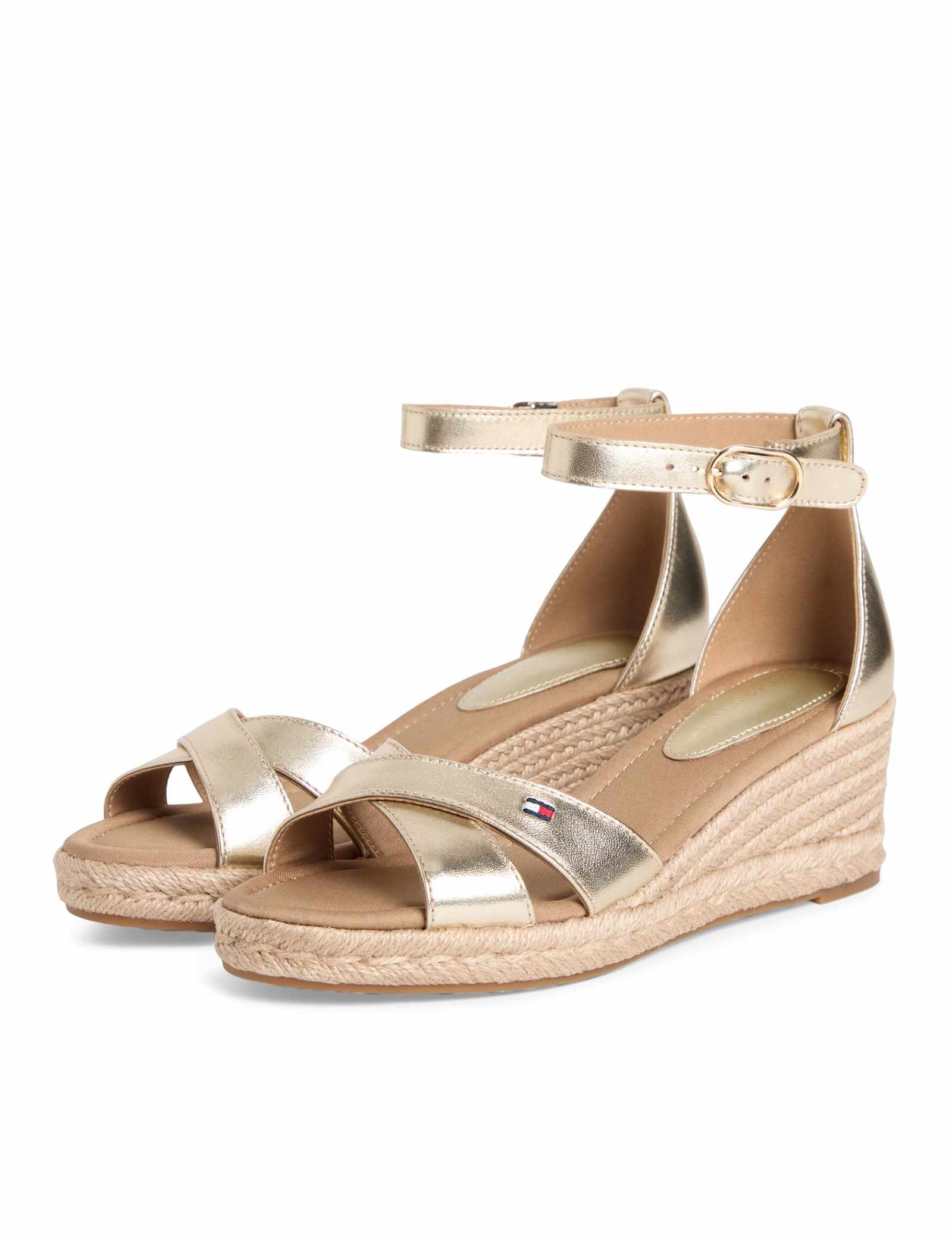 Metallic Buckle Wedge Espadrilles - image 5