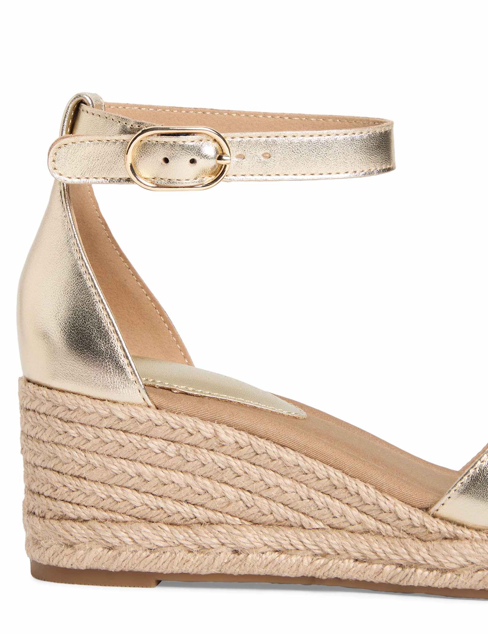 Metallic Buckle Wedge Espadrilles - image 2