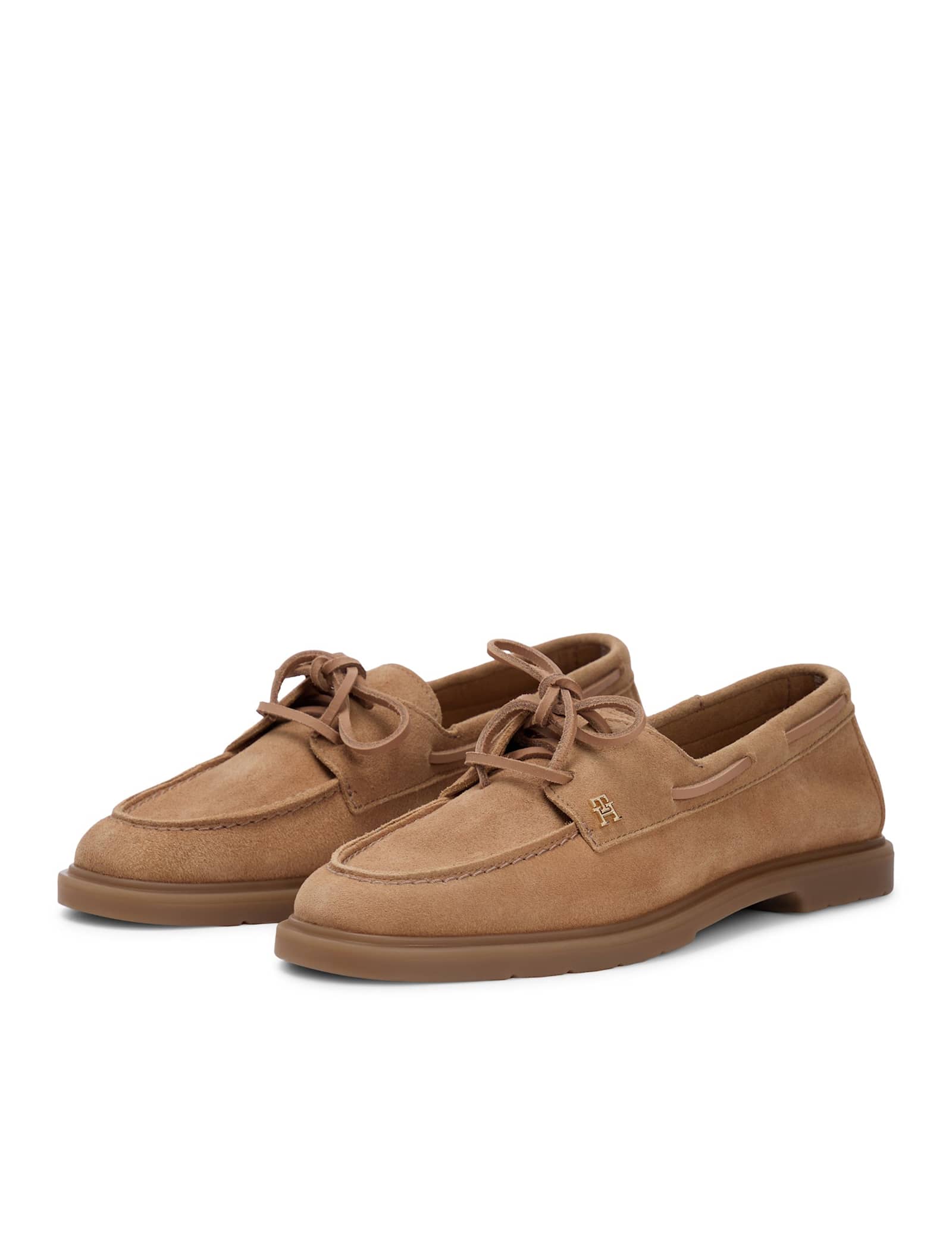Leather Block Heel Boat Shoes - image 5