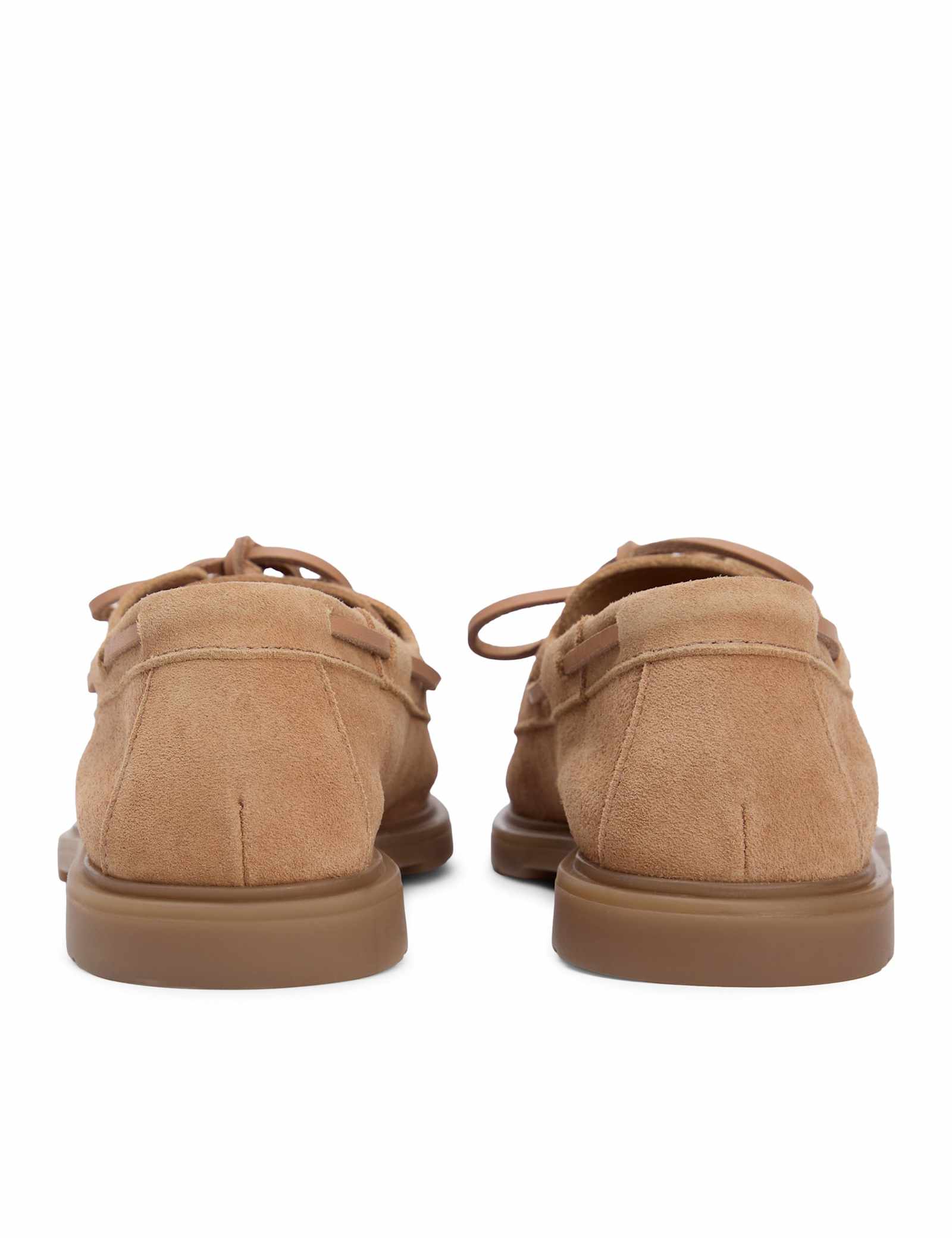 Leather Block Heel Boat Shoes - image 3