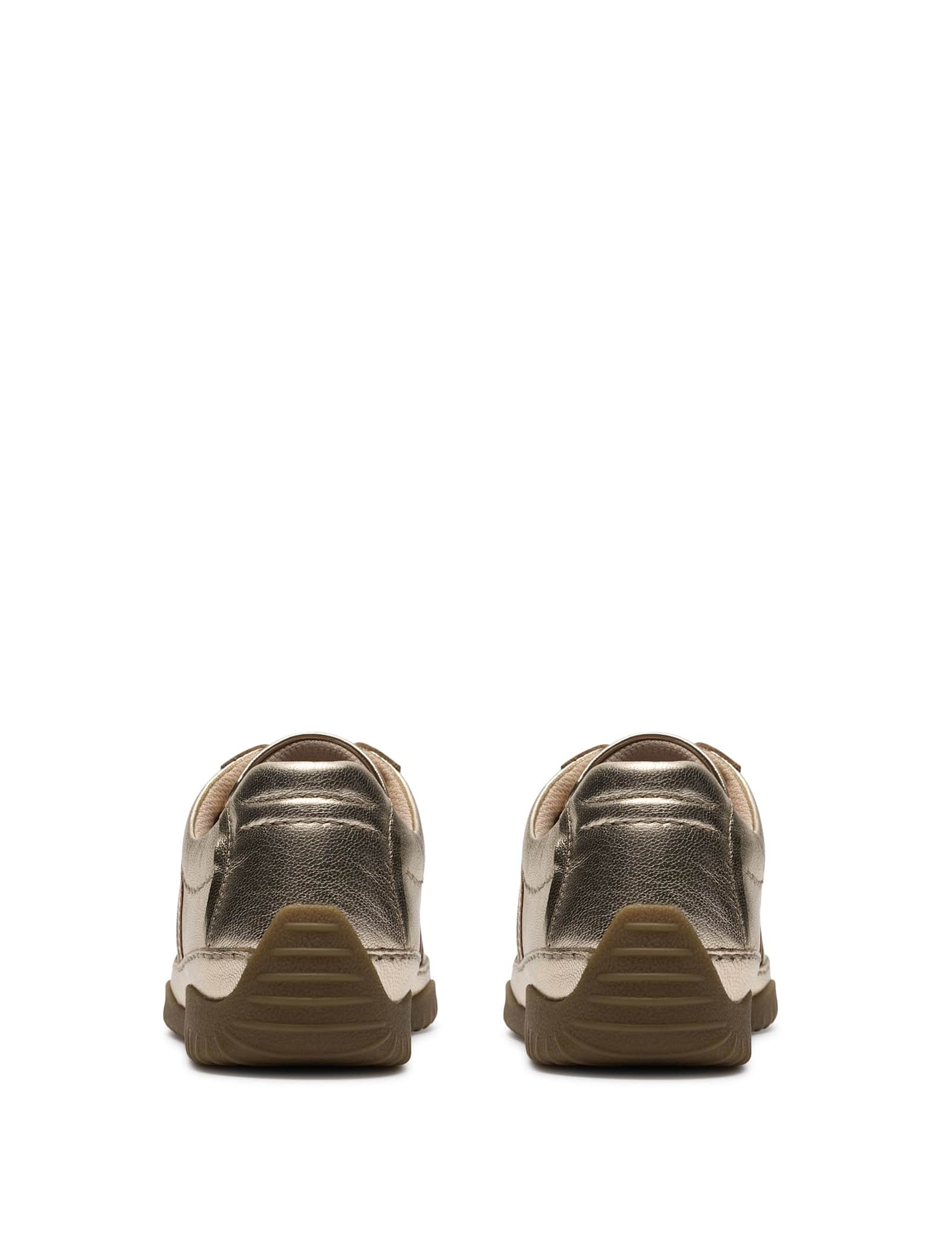 Leather Lace Up Metallic Trainers - image 5