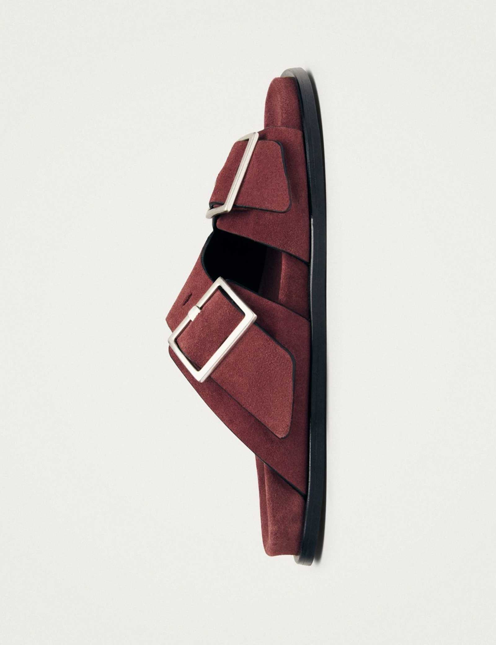 Suede Crossover Buckle Flat Sandals - image 3