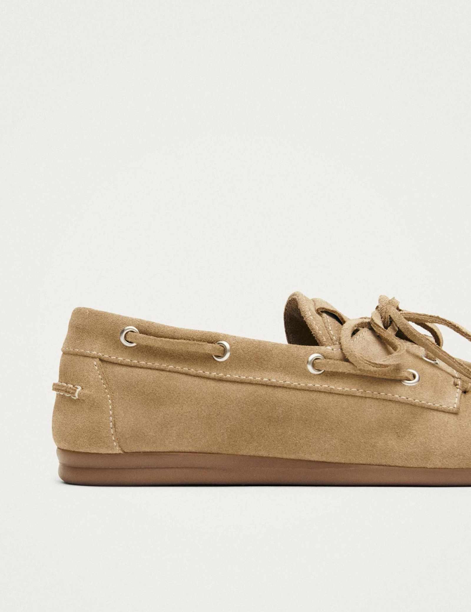 Suede Lace Up Flat Loafers - image 2