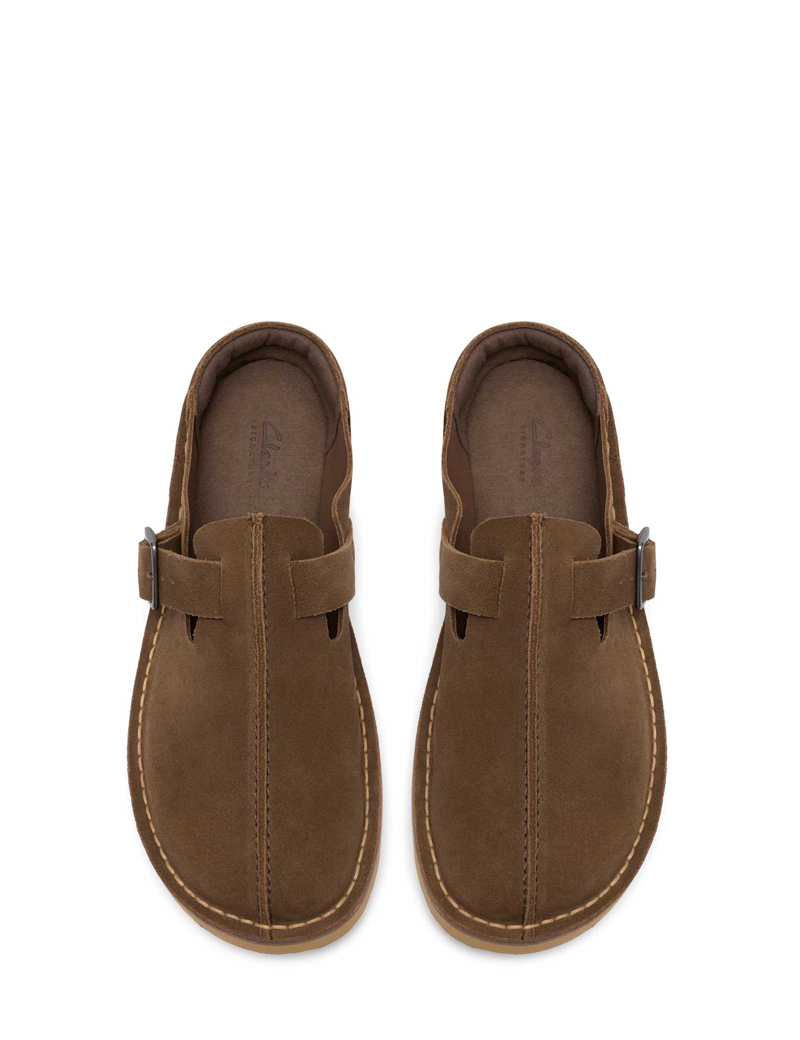 Suede Buckle Mules - image 4
