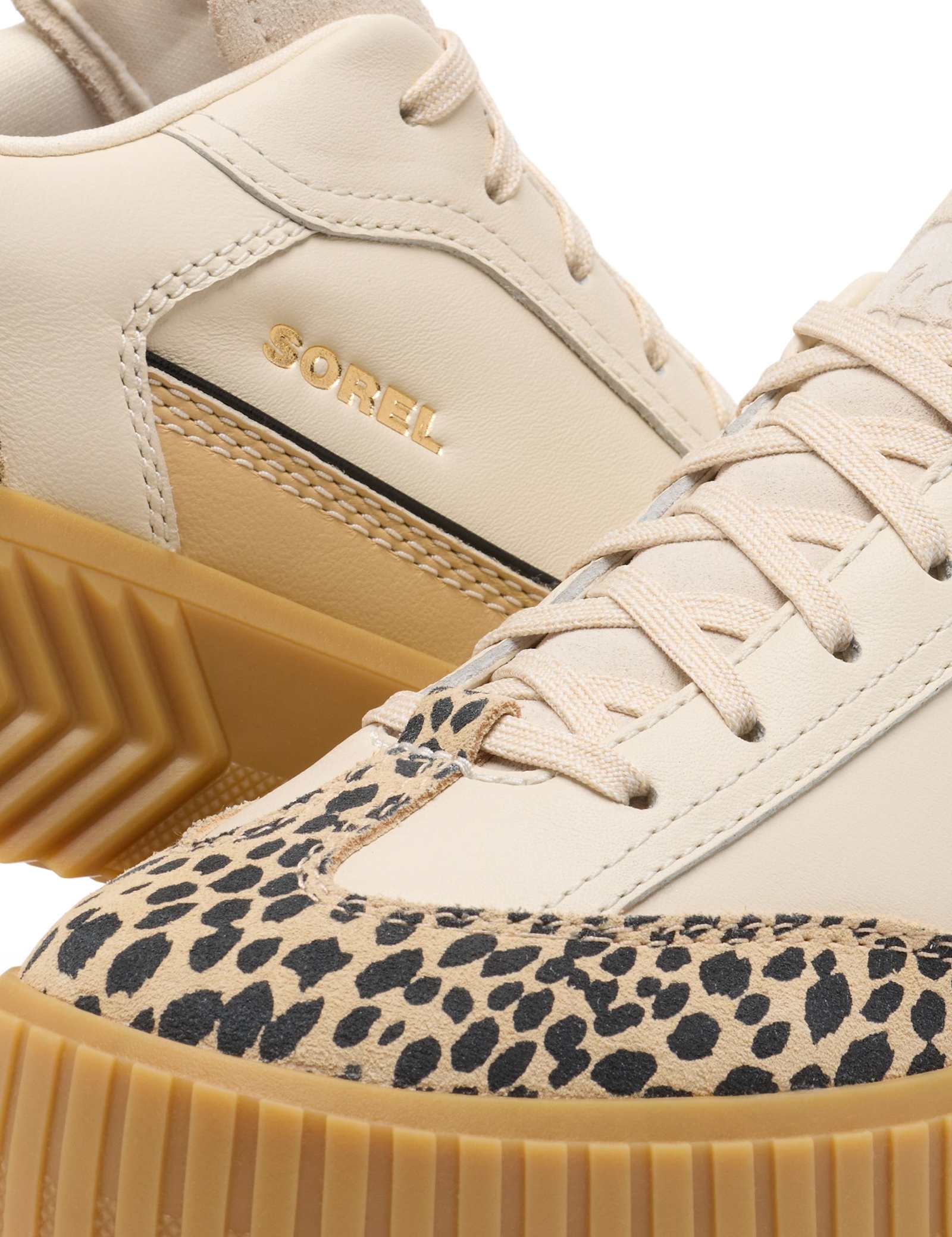 Ona Ave T-Toe Leather Animal Print Trainers - image 3
