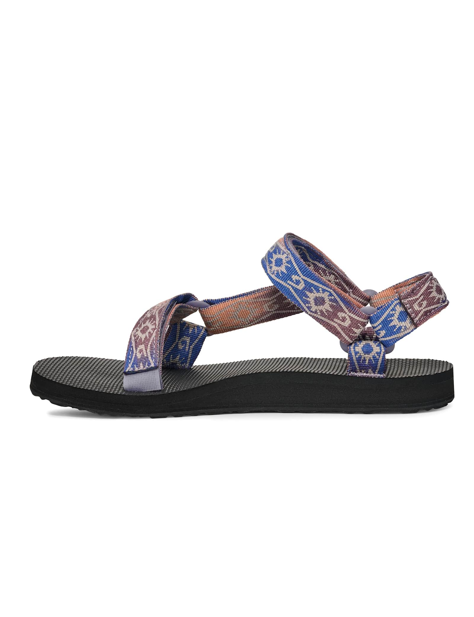 Canvas Printed Ankle Strap Flat Sandals - image 4