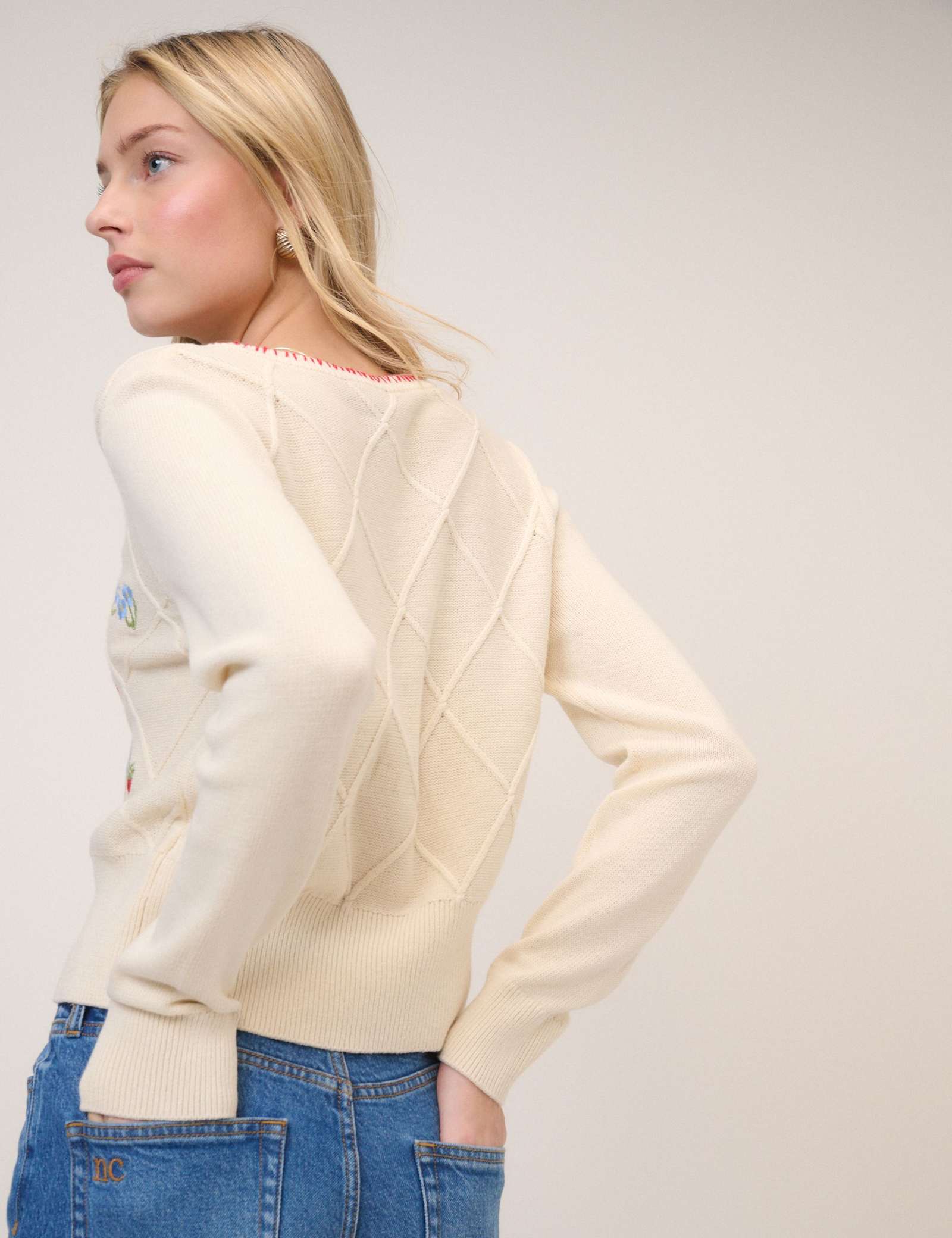 Pure Cotton Embroidered Button Front Cardigan - image 4