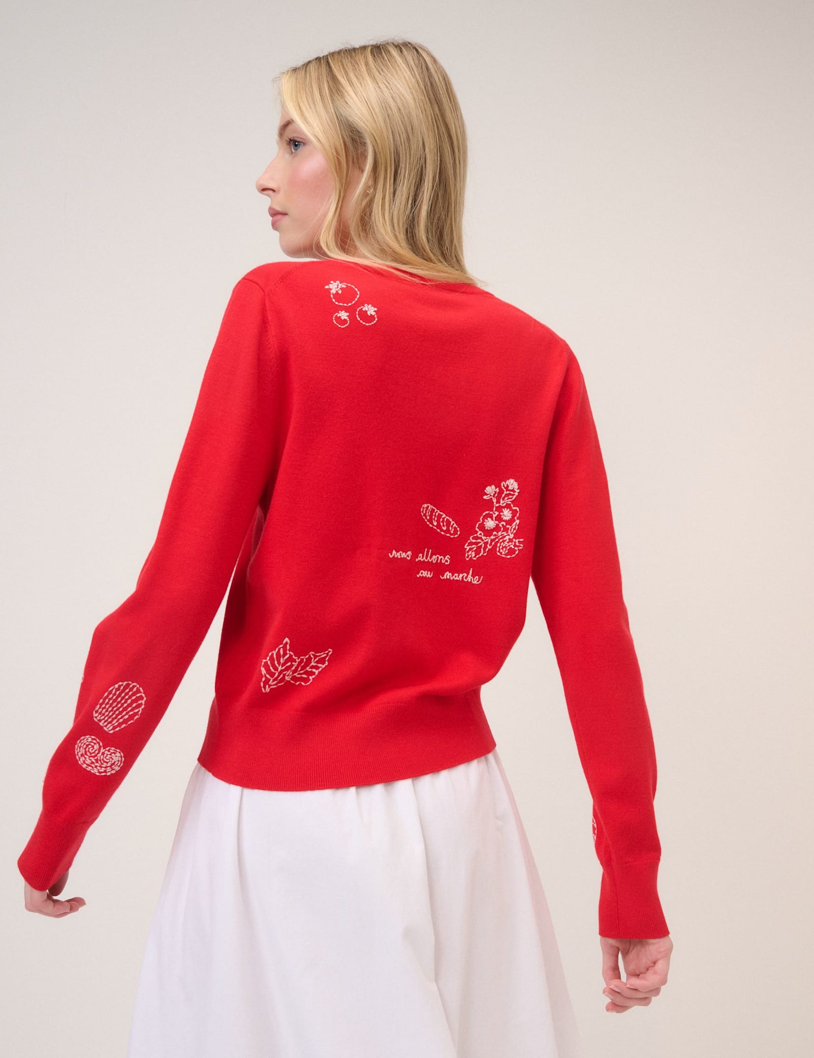Embroidered Crew Neck Button Through Cardigan - image 2