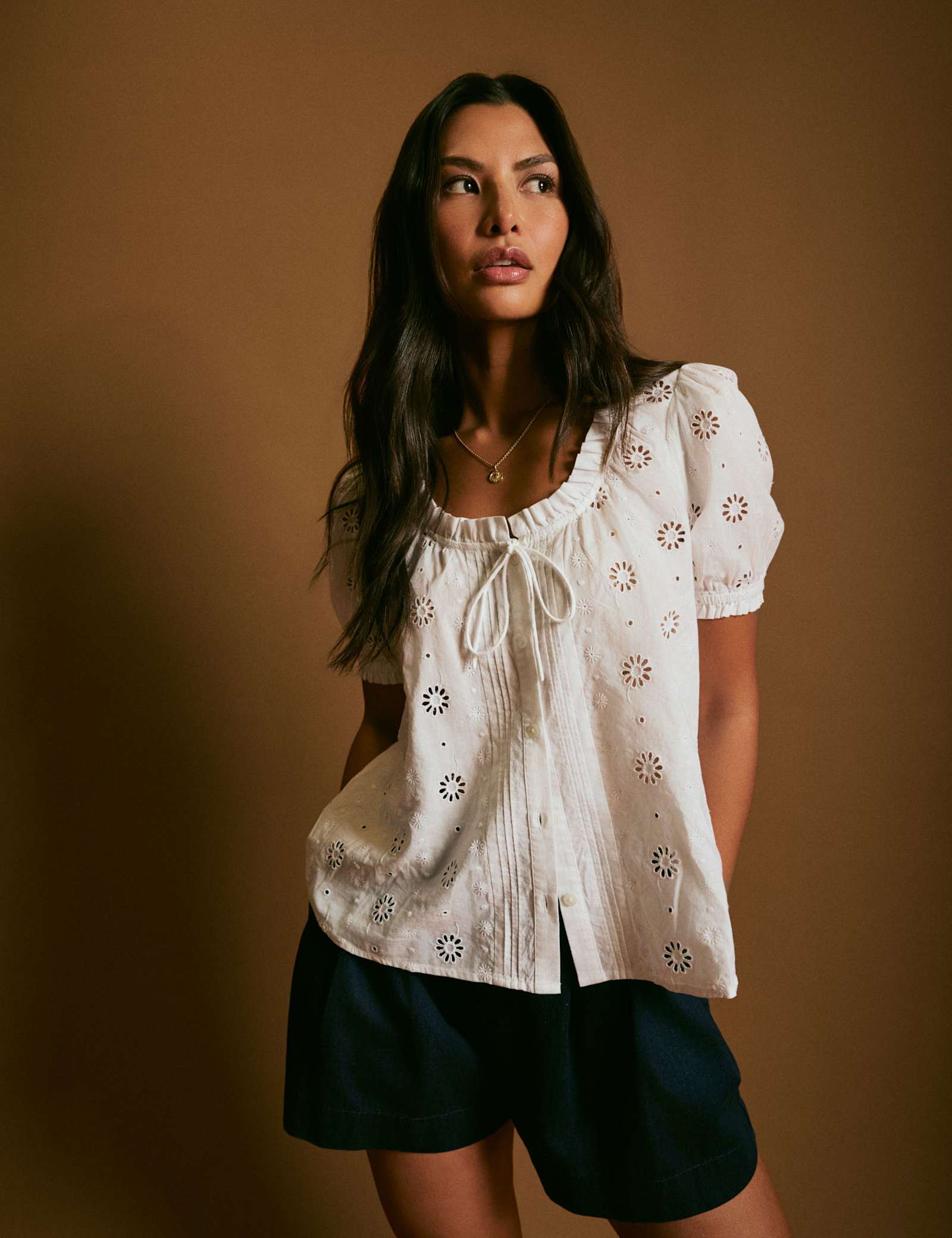 Pure Cotton Broderie Blouse - image 1