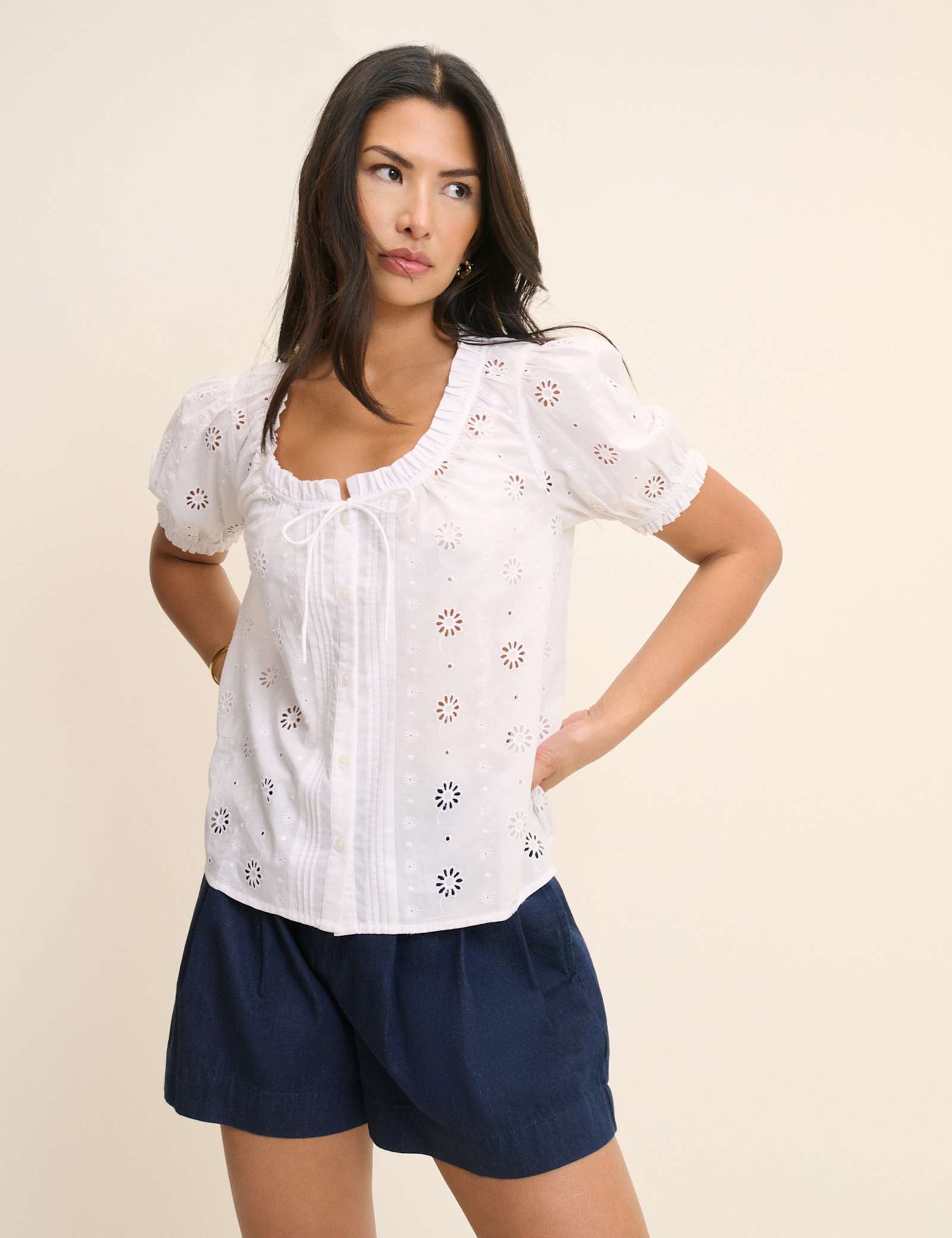 Pure Cotton Broderie Blouse - image 5