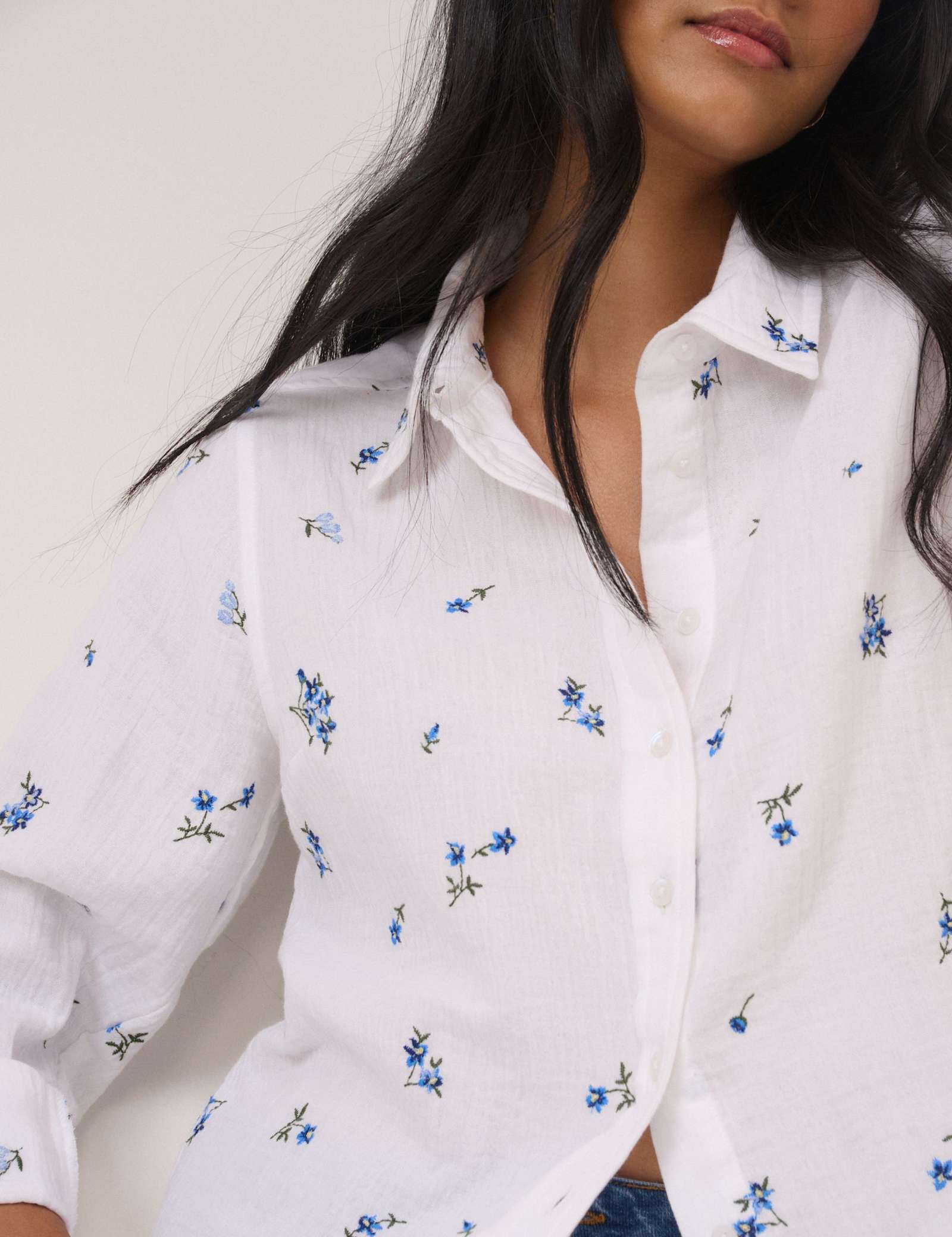 Pure Cotton Embroidered Floral Shirt - image 3